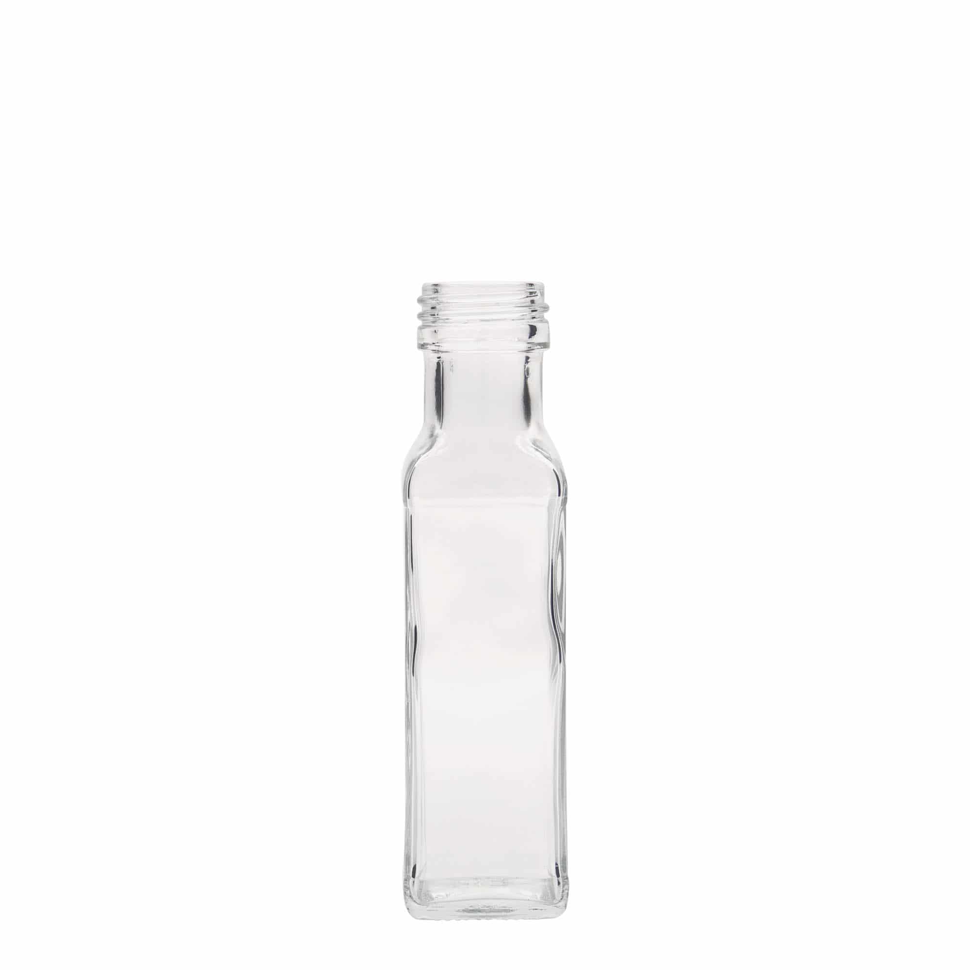 100 ml γυάλινο μπουκάλι 'Marasca', τετράγωνο, στόμιο: PP 31,5 100 ml γυάλινο μπουκάλι 'Marasca', τετράγωνο, στόμιο: PP 31,5