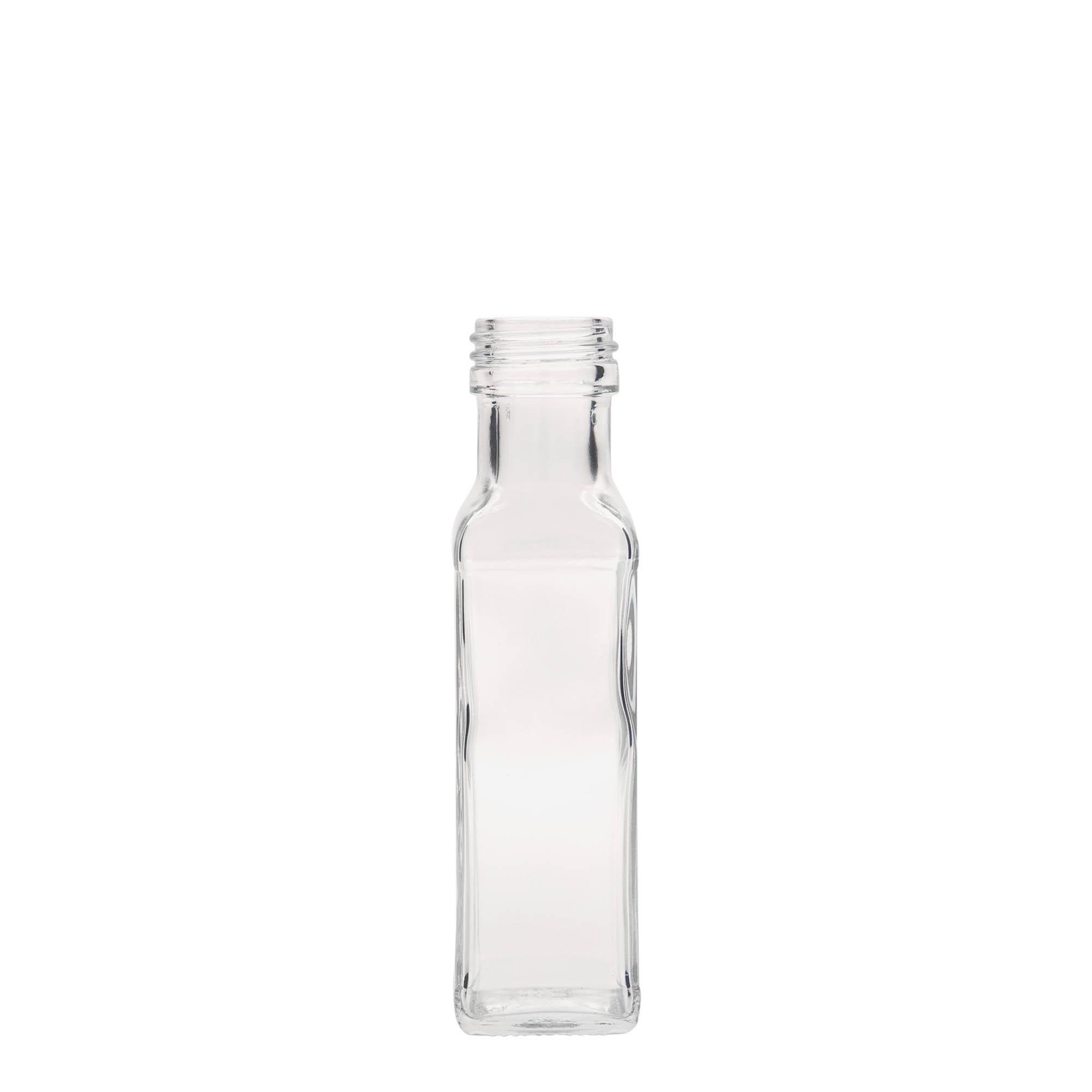 100 ml γυάλινο μπουκάλι 'Marasca', τετράγωνο, στόμιο: PP 31,5 100 ml γυάλινο μπουκάλι 'Marasca', τετράγωνο, στόμιο: PP 31,5