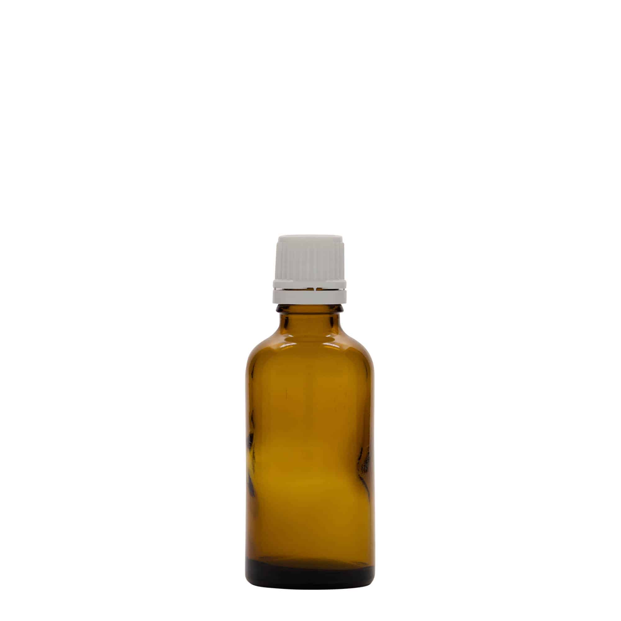 50 ml φιαλίδιο φαρμάκου, γυαλί, καφέ, στόμιο: DIN 18
