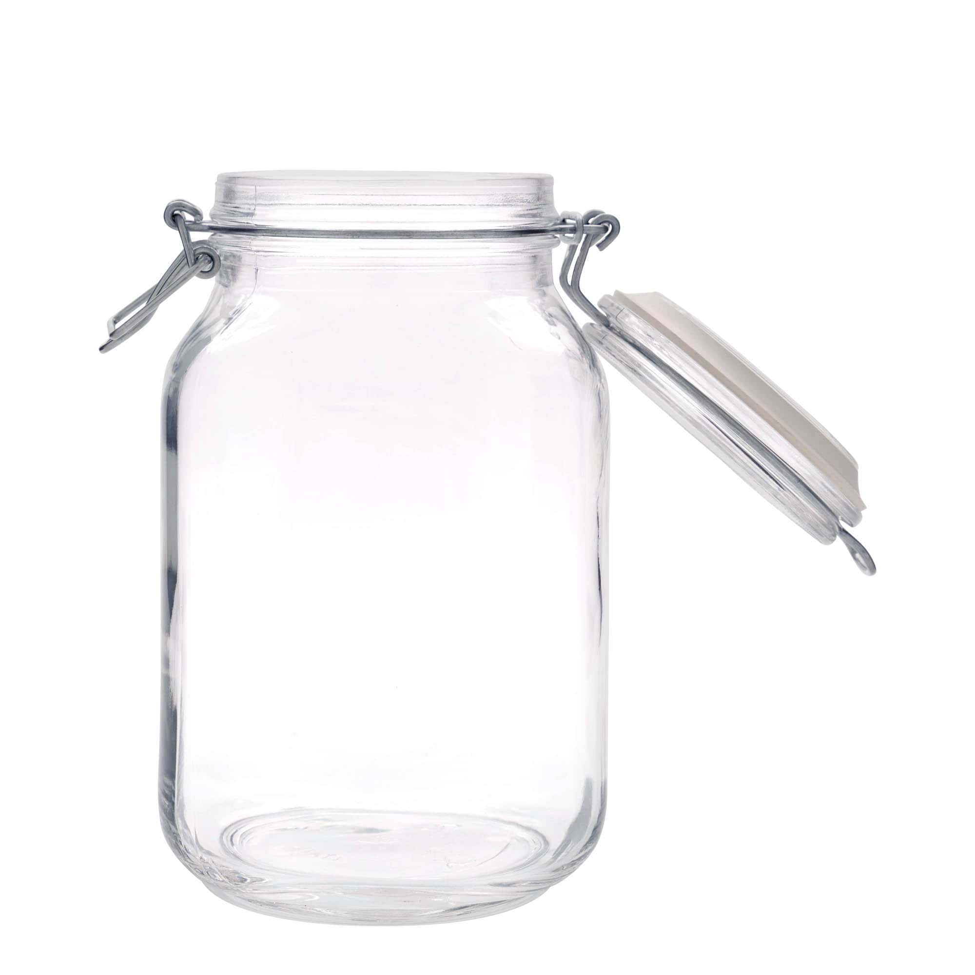 2.000 ml γυάλινο βάζο με σύρμα κλεισίματος 'Fido', τετράγωνο, στόμιο: κλείσιμο με σύρμα