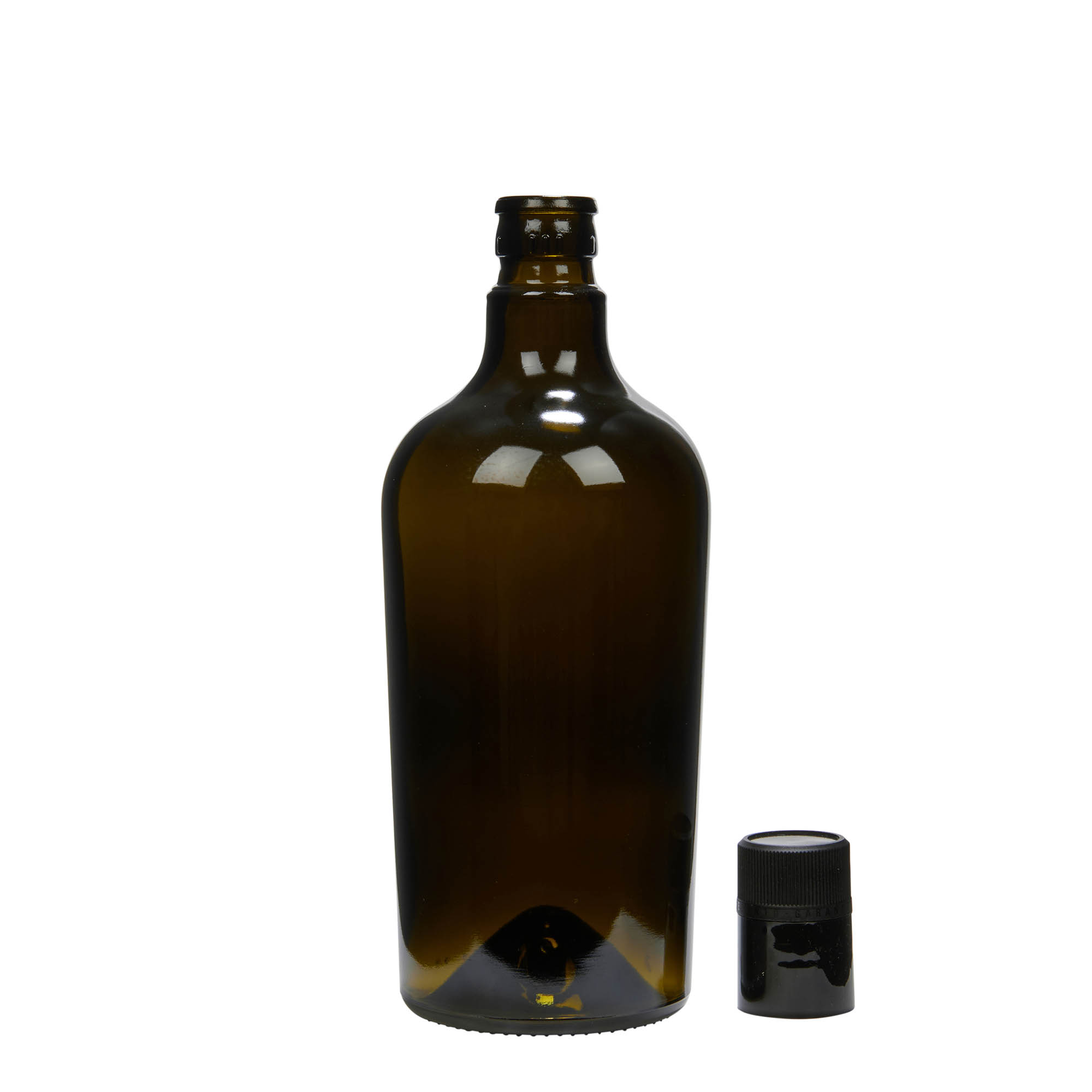 750 ml μπουκάλι ξυδιού/λαδιού 'Oleum', γυαλί, παλαιωμένο πράσινο, στόμιο: DOP