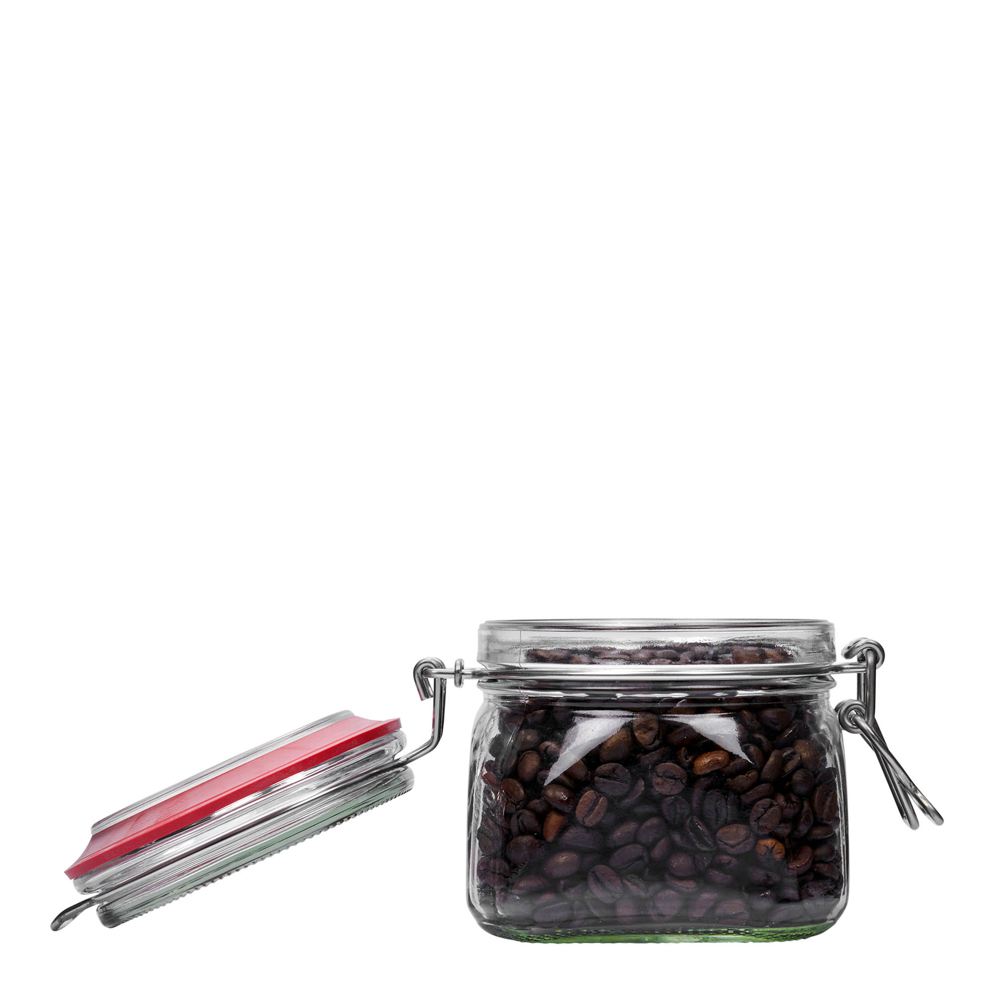 550 ml γυάλινο βάζο με σύρμα, τετράγωνο, στόμιο: κλείσιμο με σύρμα