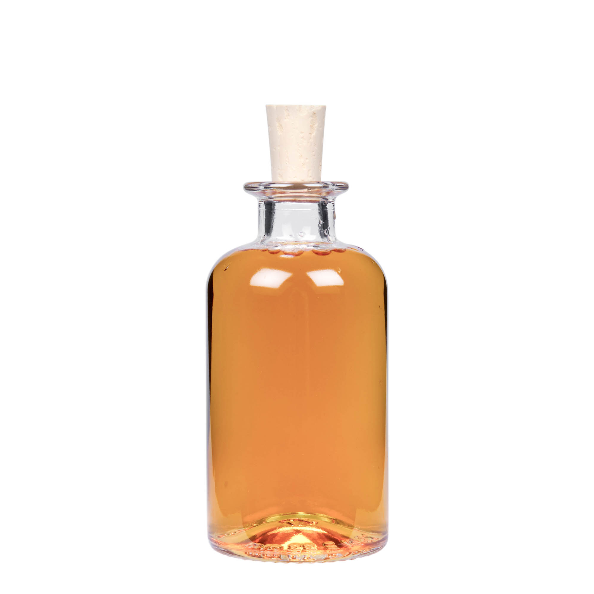 250 ml γυάλινο μπουκάλι φαρμακοποιού, στόμιο: φελλός