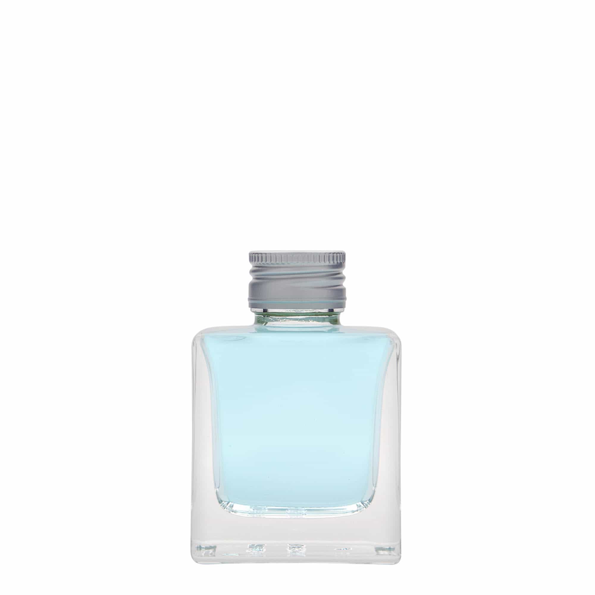 100 ml γυάλινο μπουκάλι 'Cube', τετράγωνο, στόμιο: PP 28