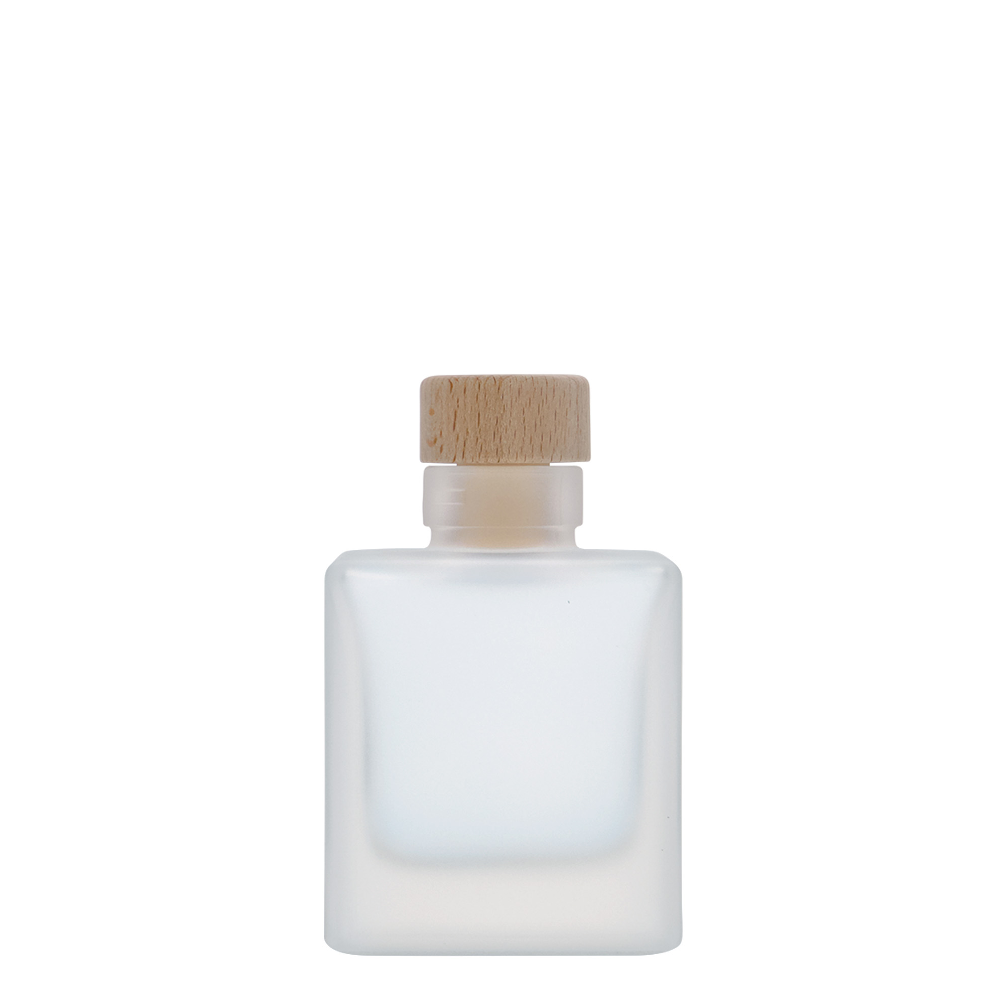 100 ml γυάλινο μπουκάλι 'Cube', τετράγωνο, παγωμένο, στόμιο: φελλός