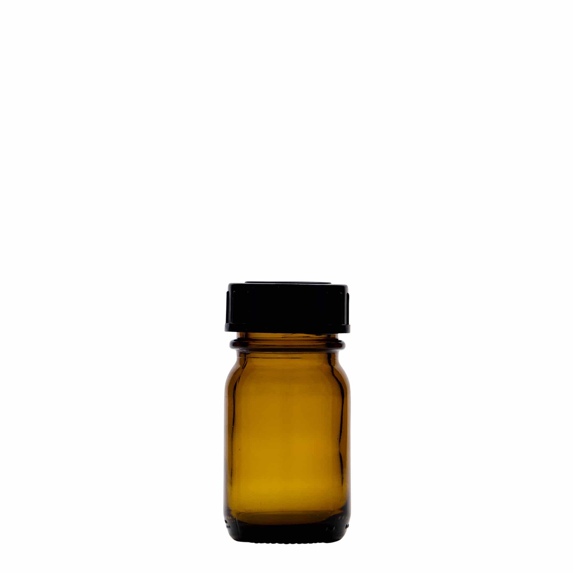 30 ml γυάλινο βάζο με φαρδύ λαιμό, καφέ, στόμιο: DIN 32