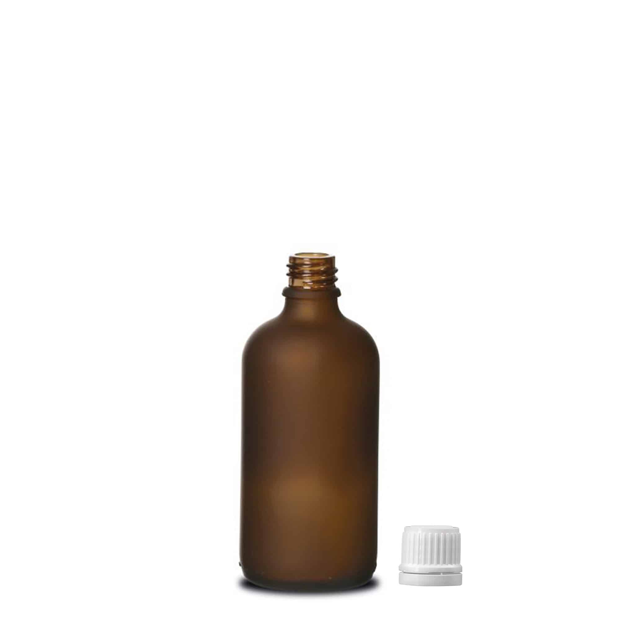 100 ml φιαλίδιο φαρμάκου, γυαλί, καφέ ματ, στόμιο: DIN 18