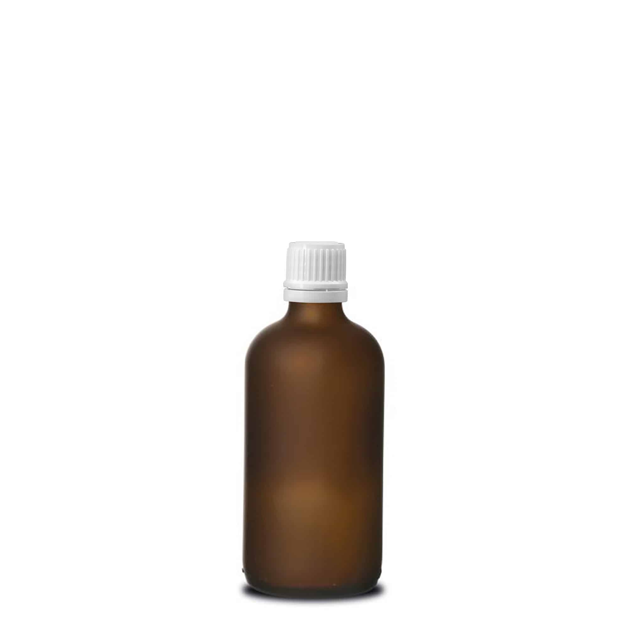100 ml φιαλίδιο φαρμάκου, γυαλί, καφέ ματ, στόμιο: DIN 18