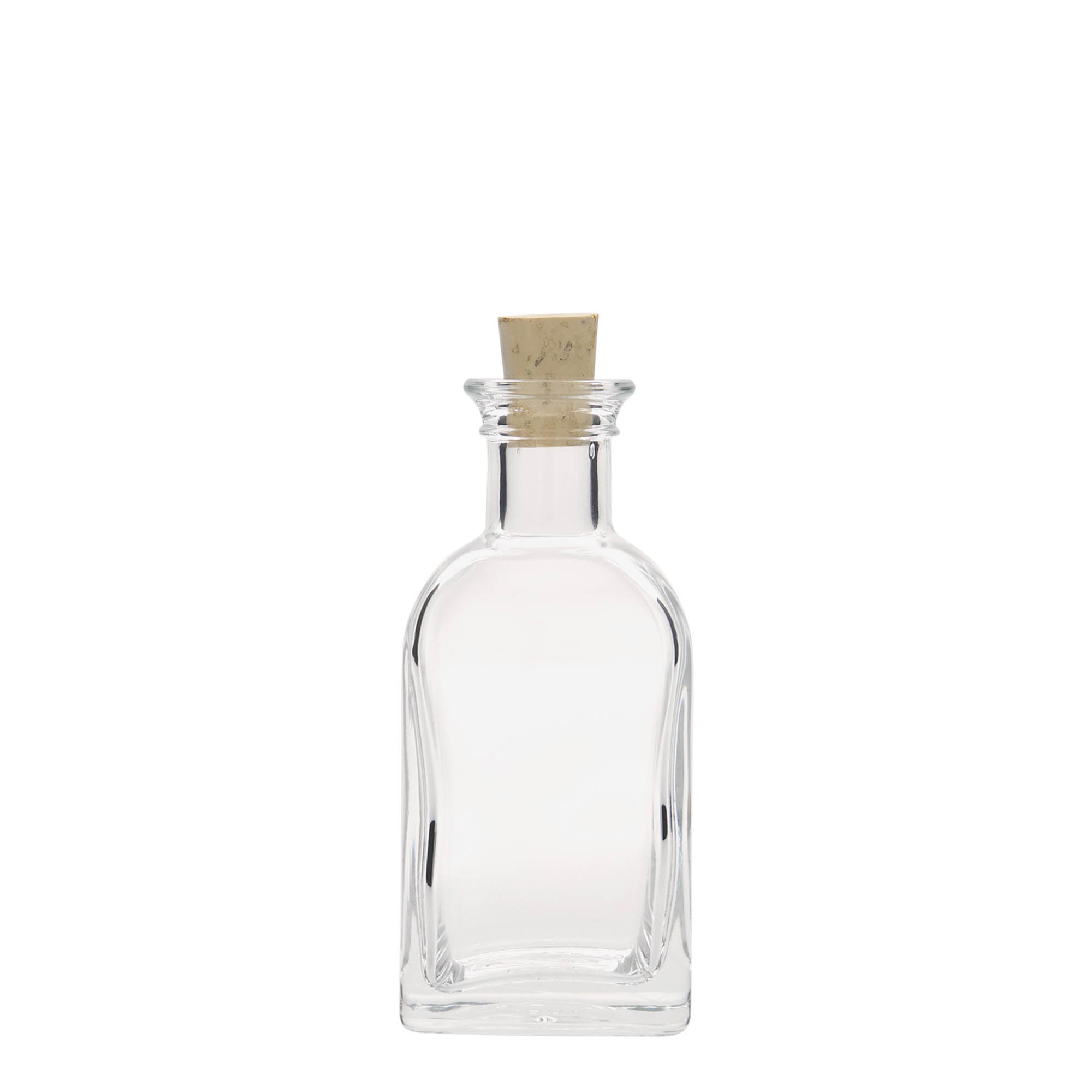 100 ml γυάλινο μπουκάλι Apotheker Carré, τετράγωνο, στόμιο: φελλός