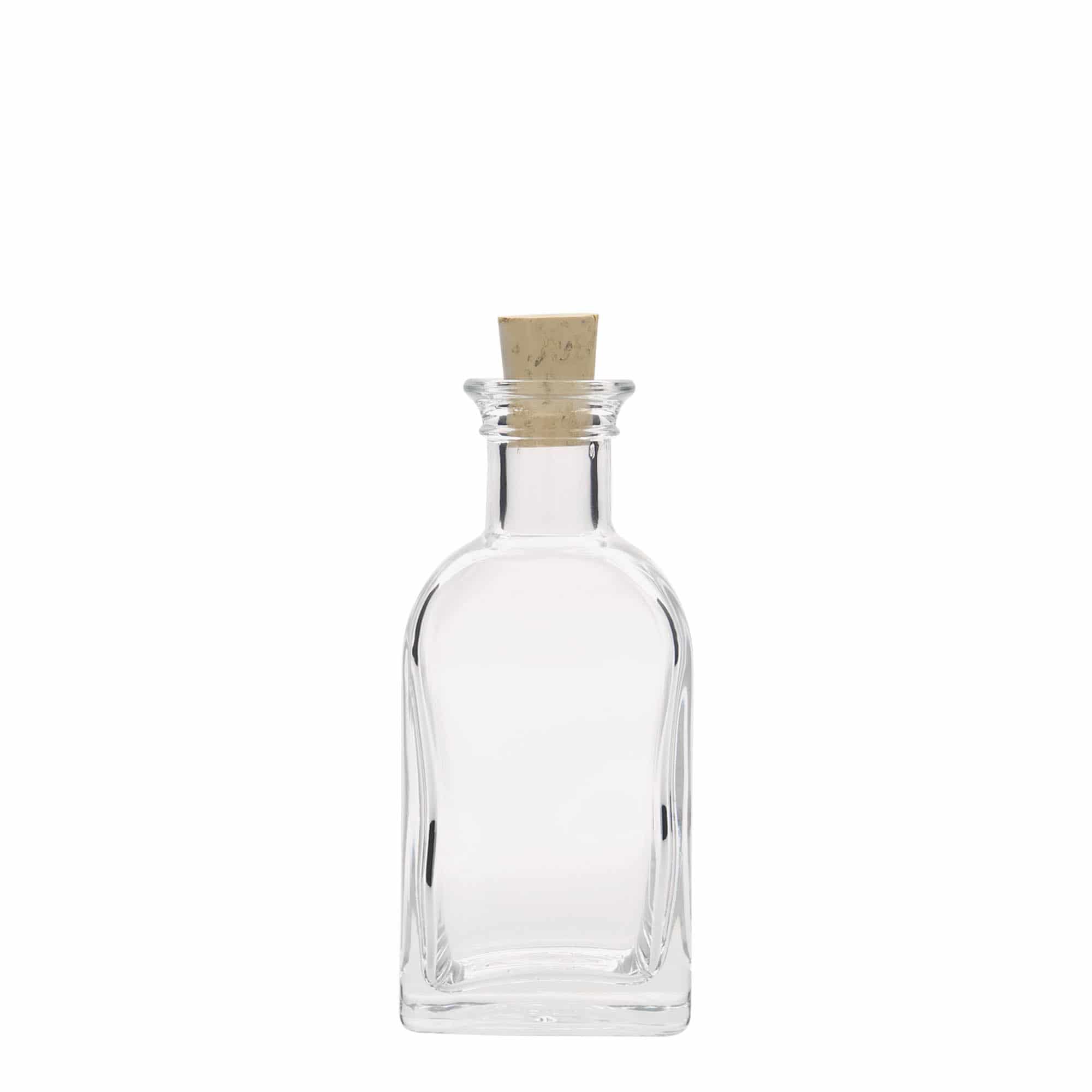 100 ml γυάλινο μπουκάλι Apotheker Carré, τετράγωνο, στόμιο: φελλός