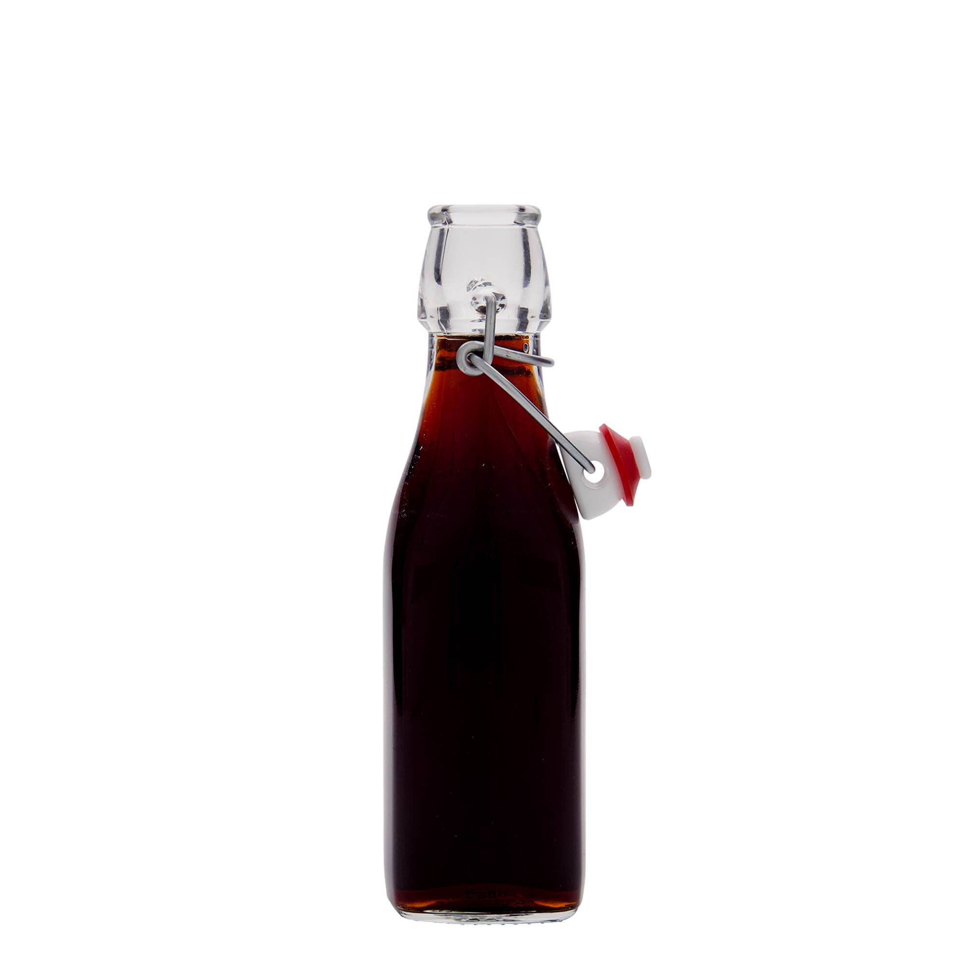 250 ml γυάλινο μπουκάλι 'Swing, τετράγωνο, στόμιο: κλείστρο με μοχλό