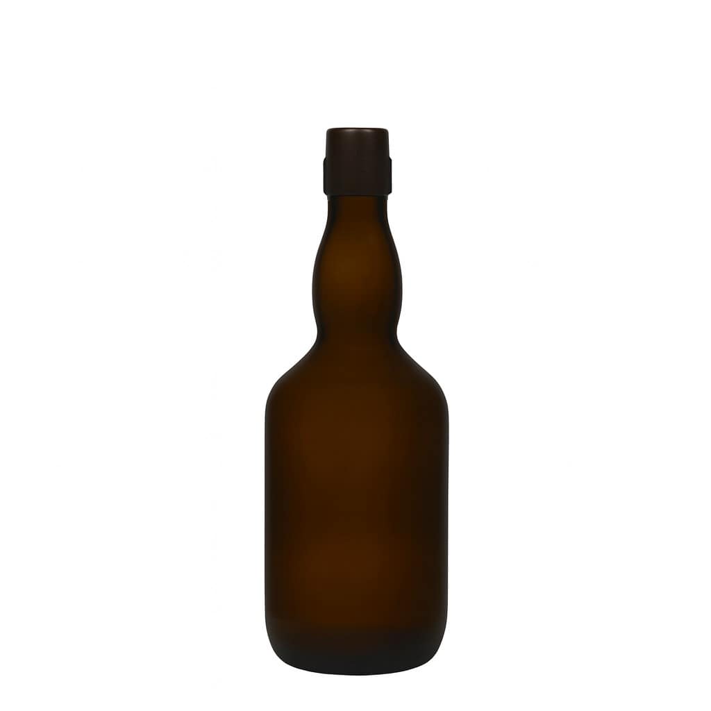 500 ml μπουκάλι μπύρας με λαιμό τύπου Kropfhals, γυαλί, παλαιωμένο πράσινο, στόμιο: κούμπωμα με μανταλάκι