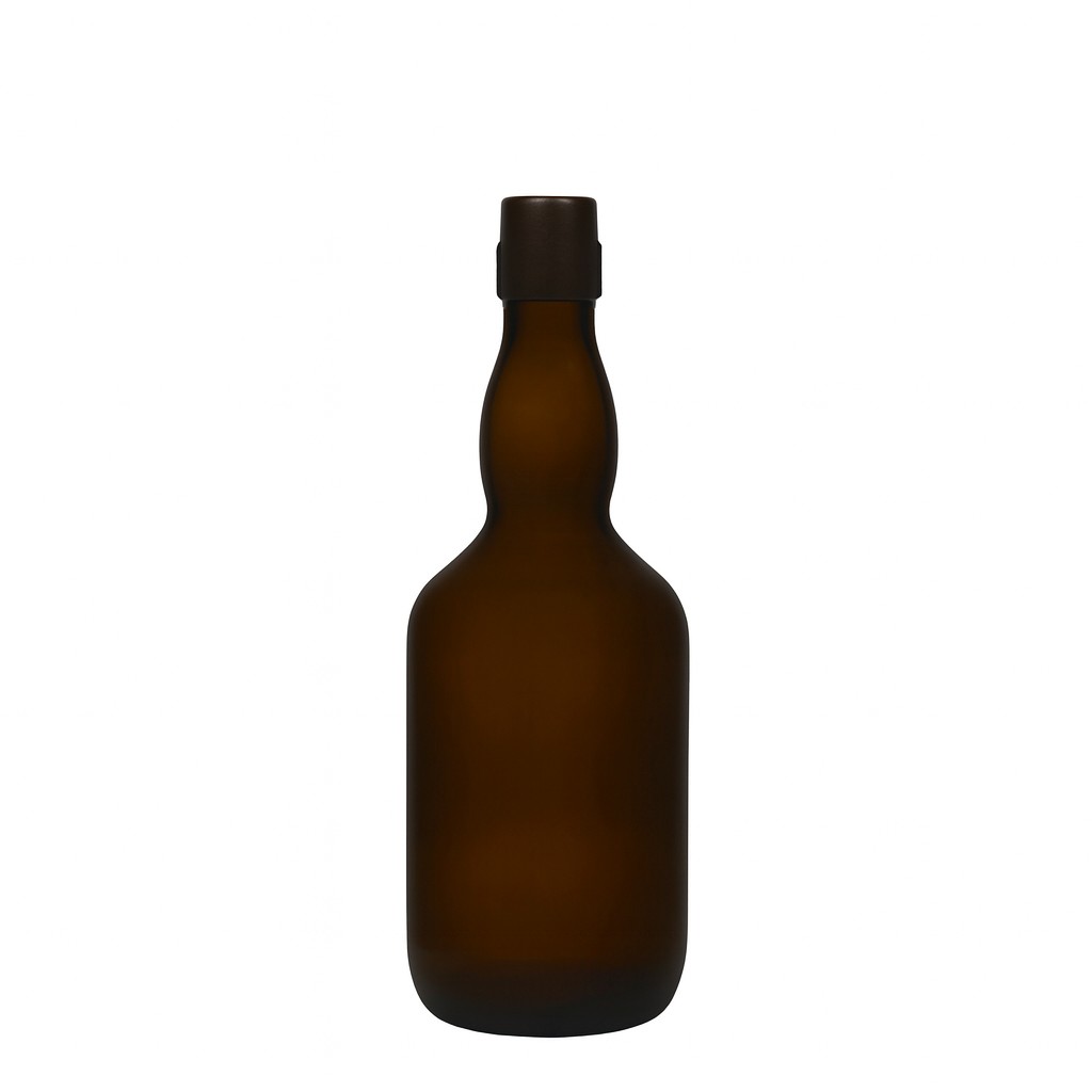 500 ml μπουκάλι μπύρας με λαιμό τύπου Kropfhals, γυαλί, παλαιωμένο πράσινο, στόμιο: κούμπωμα με μανταλάκι