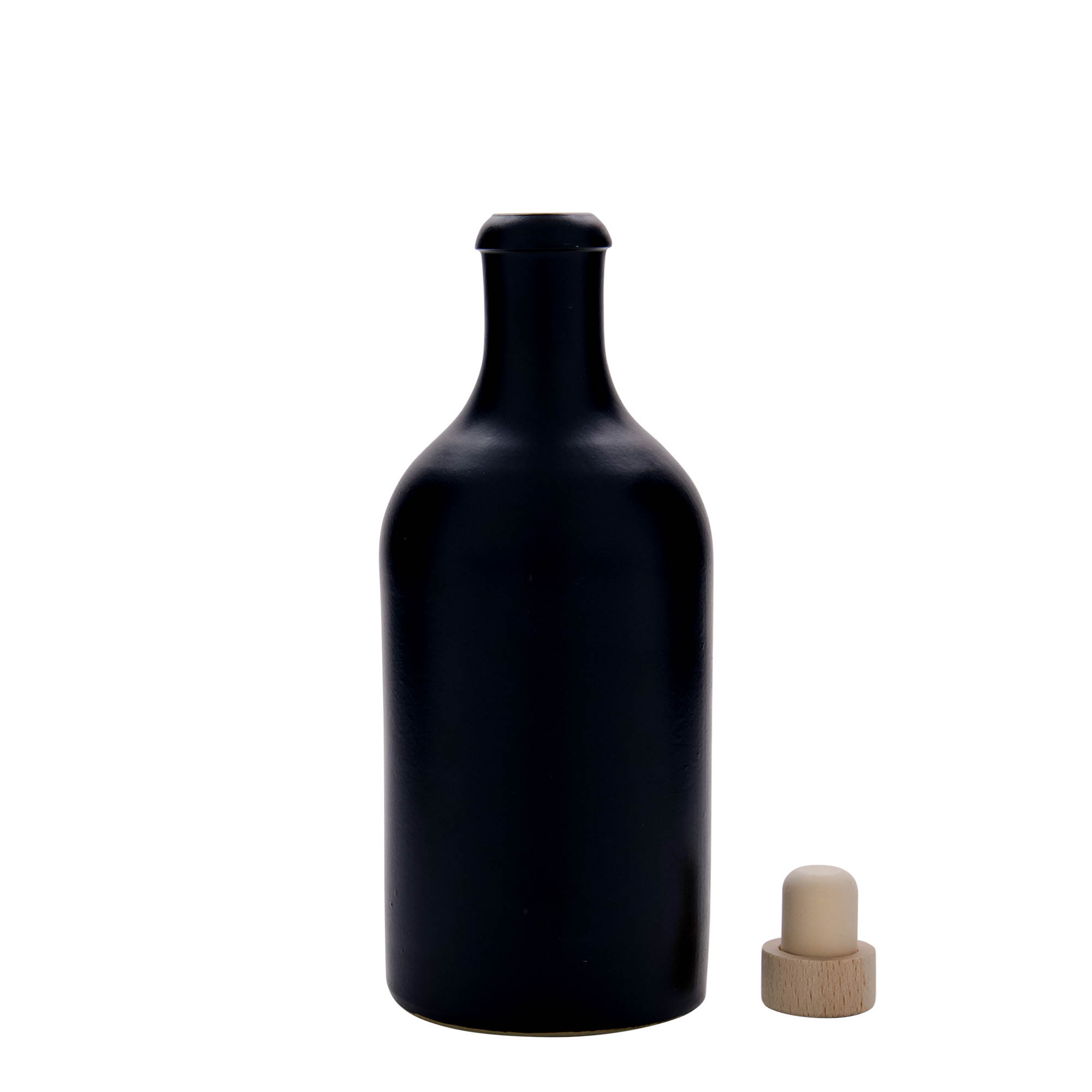 500 ml κανάτα από πήλινο αγγείο, μαύρη, στόμιο: φελλός 500 ml κανάτα από πήλινο αγγείο, μαύρη, στόμιο: φελλός