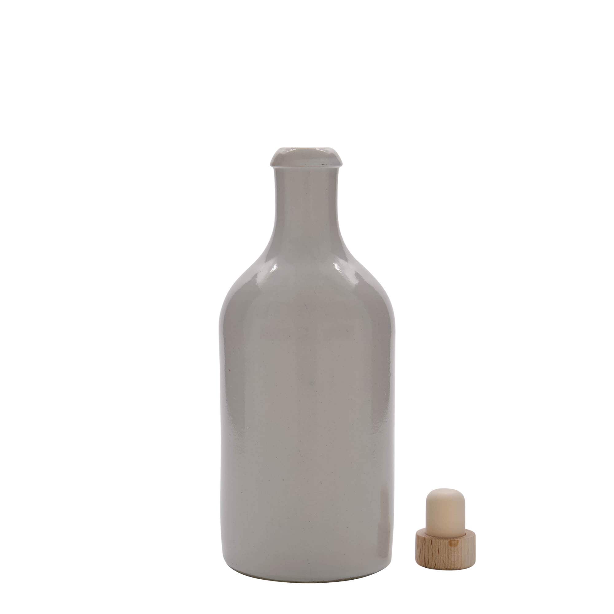 500 ml πιθάρι από πηλό, κεραμικό, λευκό, στόμιο: φελλός 500 ml πιθάρι από πηλό, κεραμικό, λευκό, στόμιο: φελλός