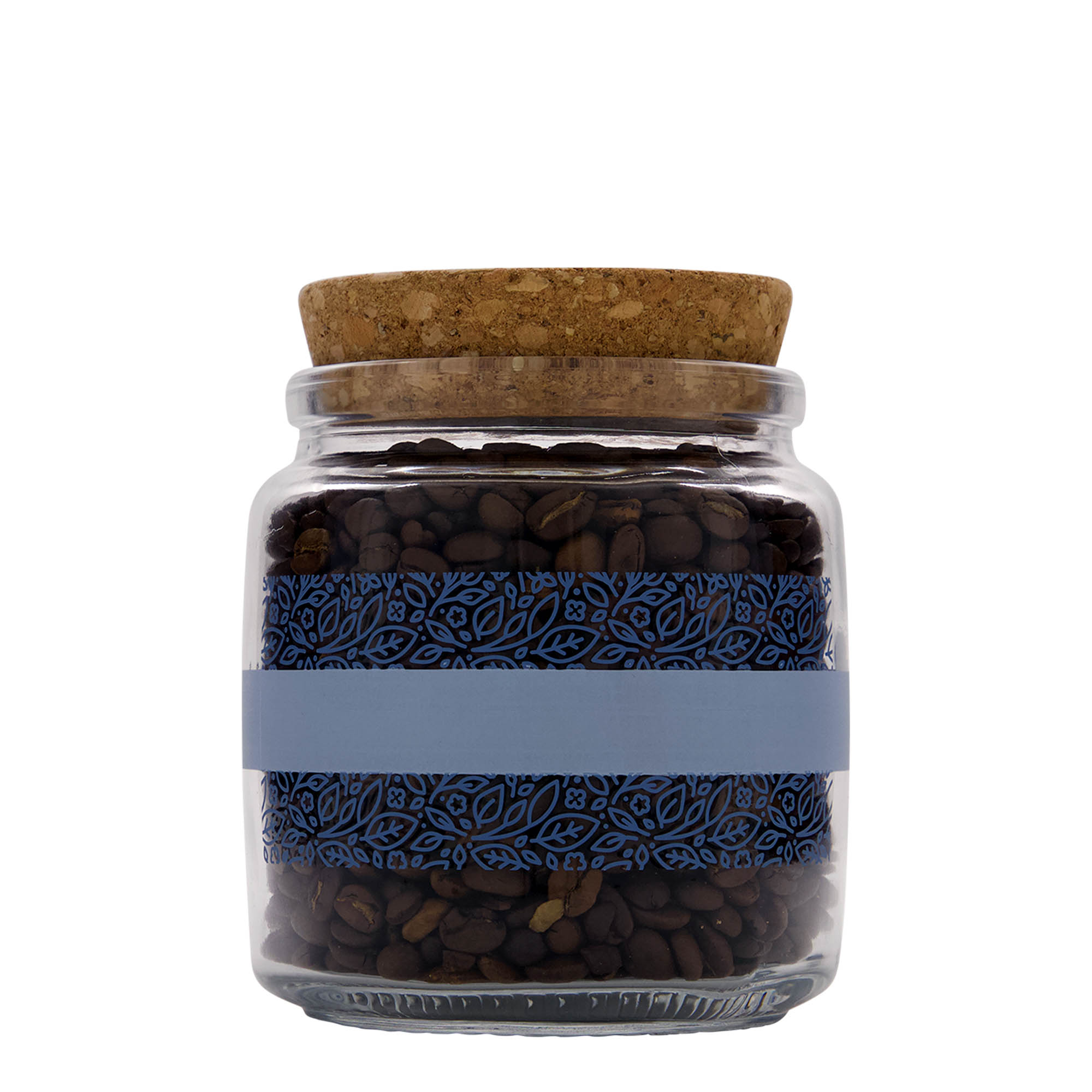 750 ml γυάλινο βάζο με φελλό 'Giara', σχέδιο: Naturalmente blu, στόμιο: φελλός