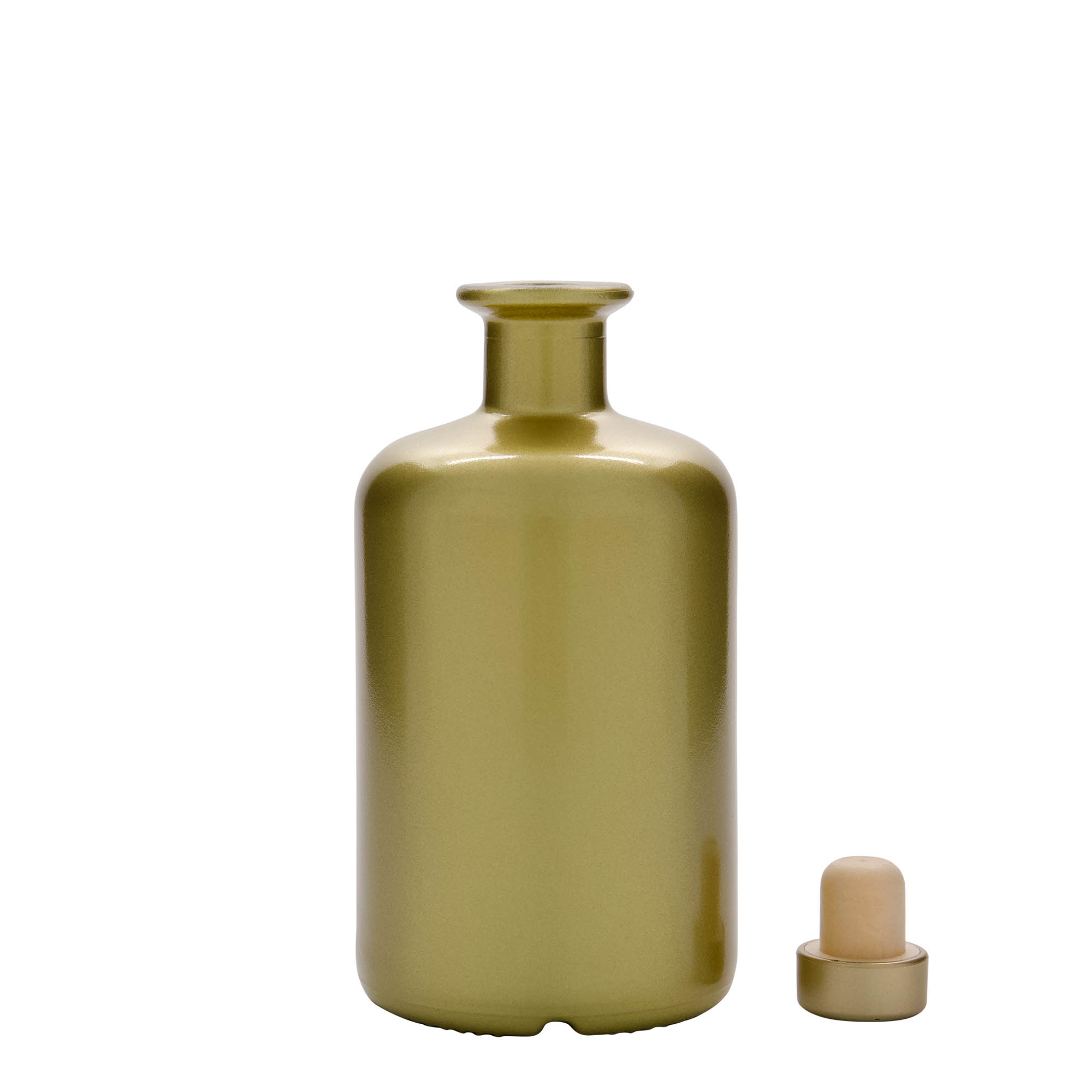 500 ml γυάλινο μπουκάλι φαρμακοποιού, χρυσό, στόμιο: φελλός