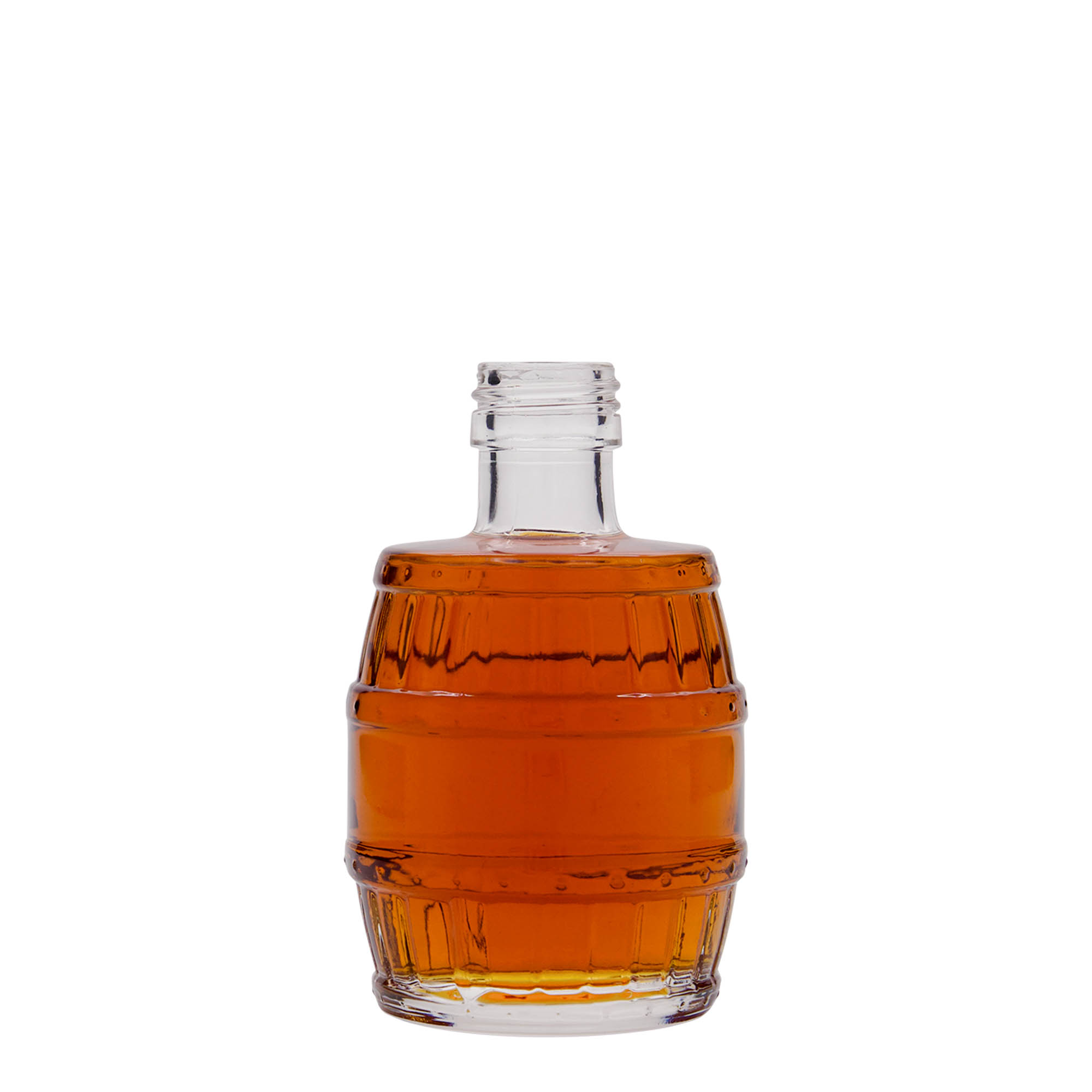 200 ml γυάλινο μπουκάλι 'βαρέλι', στόμιο: PP 28 200 ml γυάλινο μπουκάλι 'βαρέλι', στόμιο: PP 28
