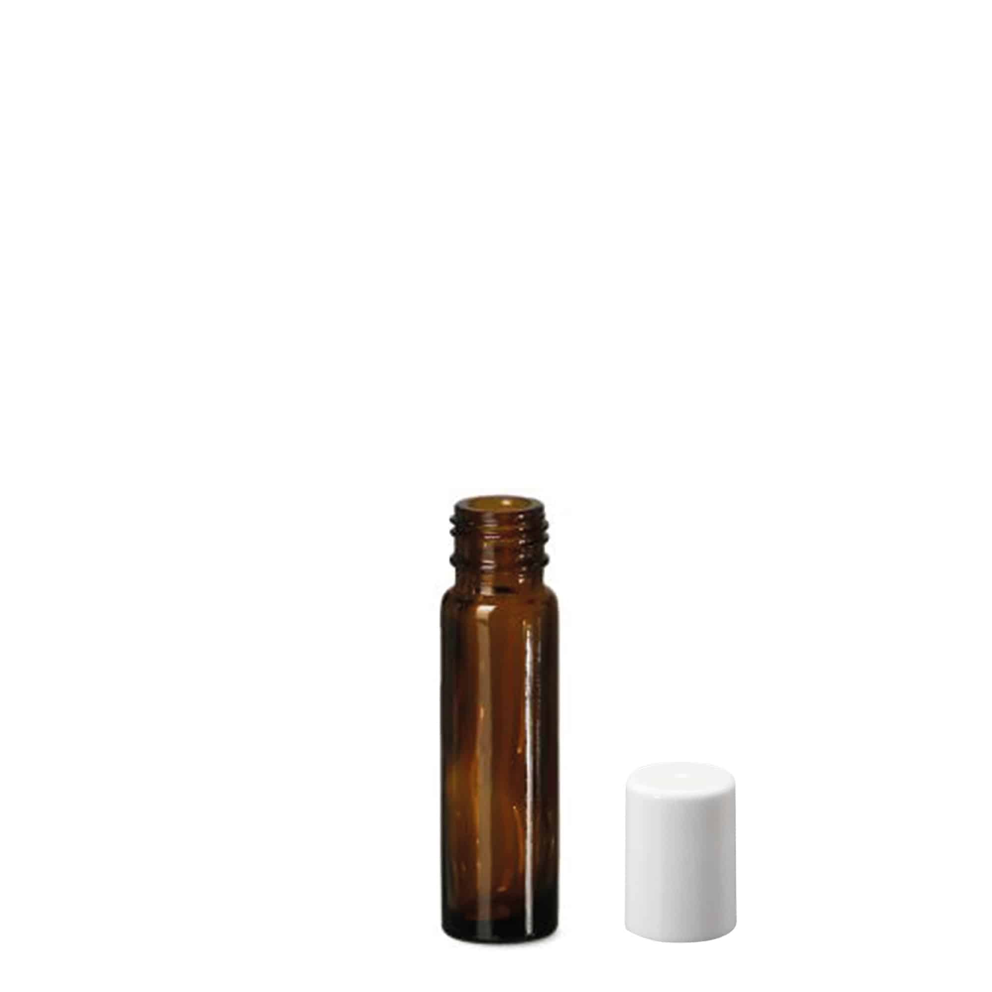 Φιάλη Roll-On 10 ml, γυάλινη, καφέ, στόμιο: βιδωτό καπάκι