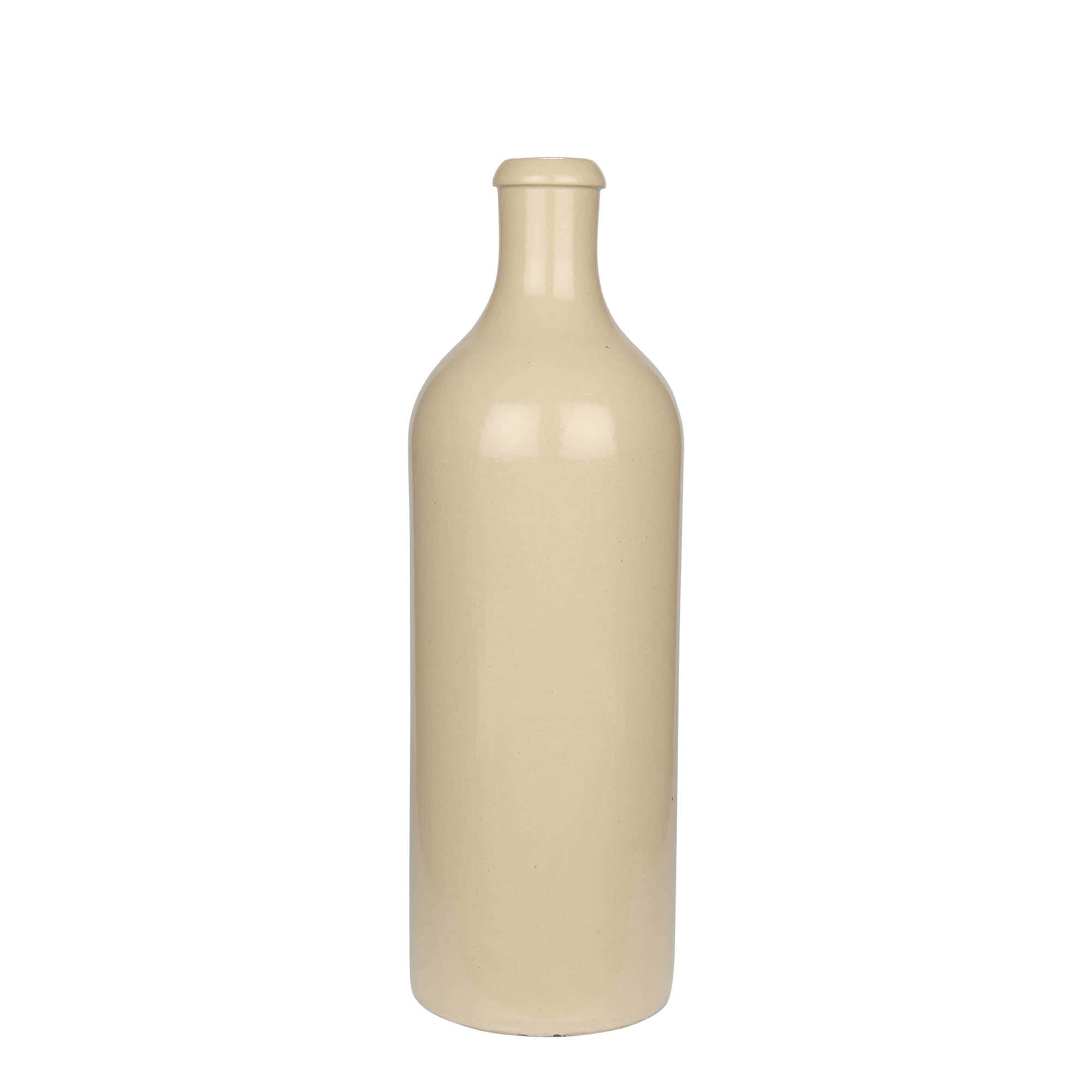 750 ml δοχείο από πηλό, κεραμικό, μπεζ, στόμιο: φελλός