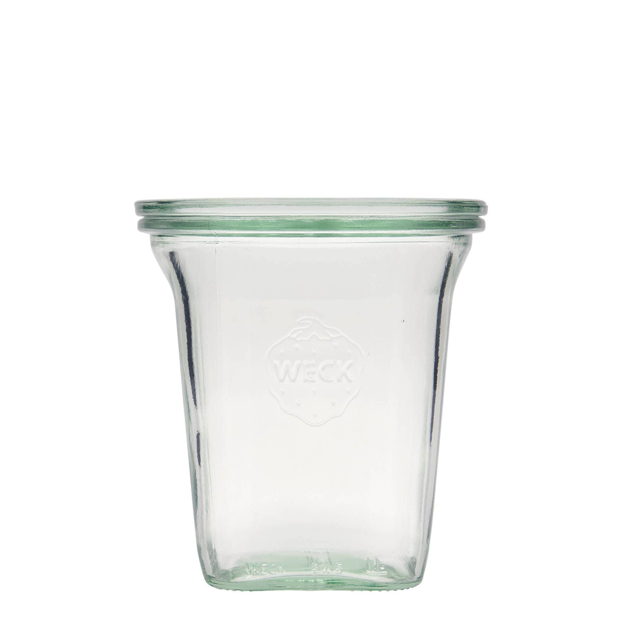 6x Τετράγωνο βάζο WECK 545 ml με γυάλινο καπάκι RR 100