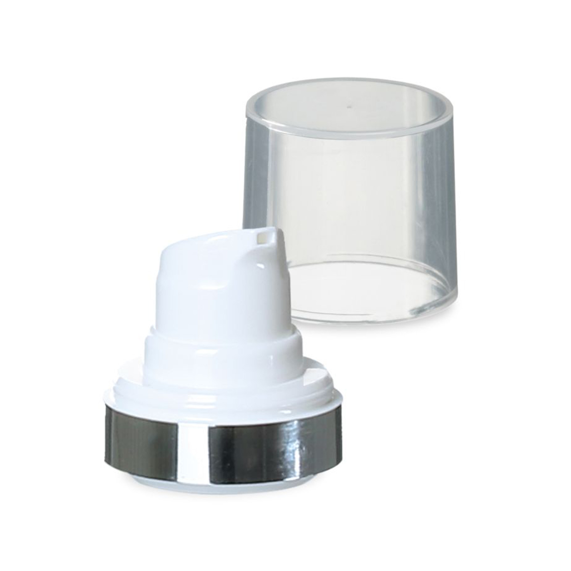 Airless κεφαλή Micro ασημένια άκρη + φυσικού χρώματος, γυαλιστερό καπάκι σύνδεσης Airless κεφαλή Micro ασημένια άκρη + φυσικού χρώματος, γυαλιστερό καπάκι σύνδεσης