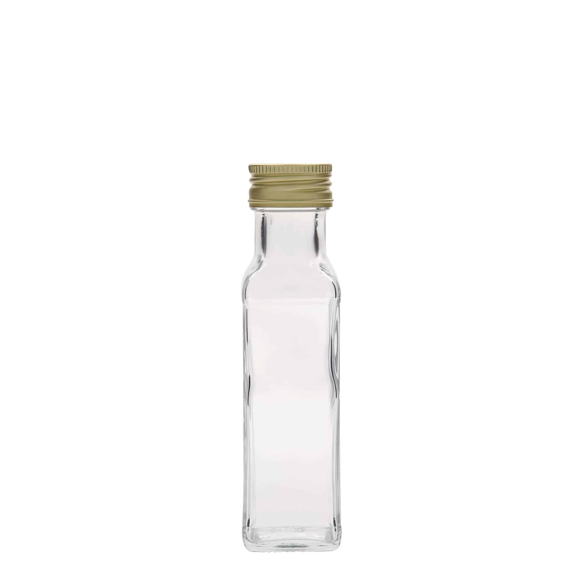 100 ml γυάλινο μπουκάλι 'Marasca', τετράγωνο, στόμιο: PP 31,5