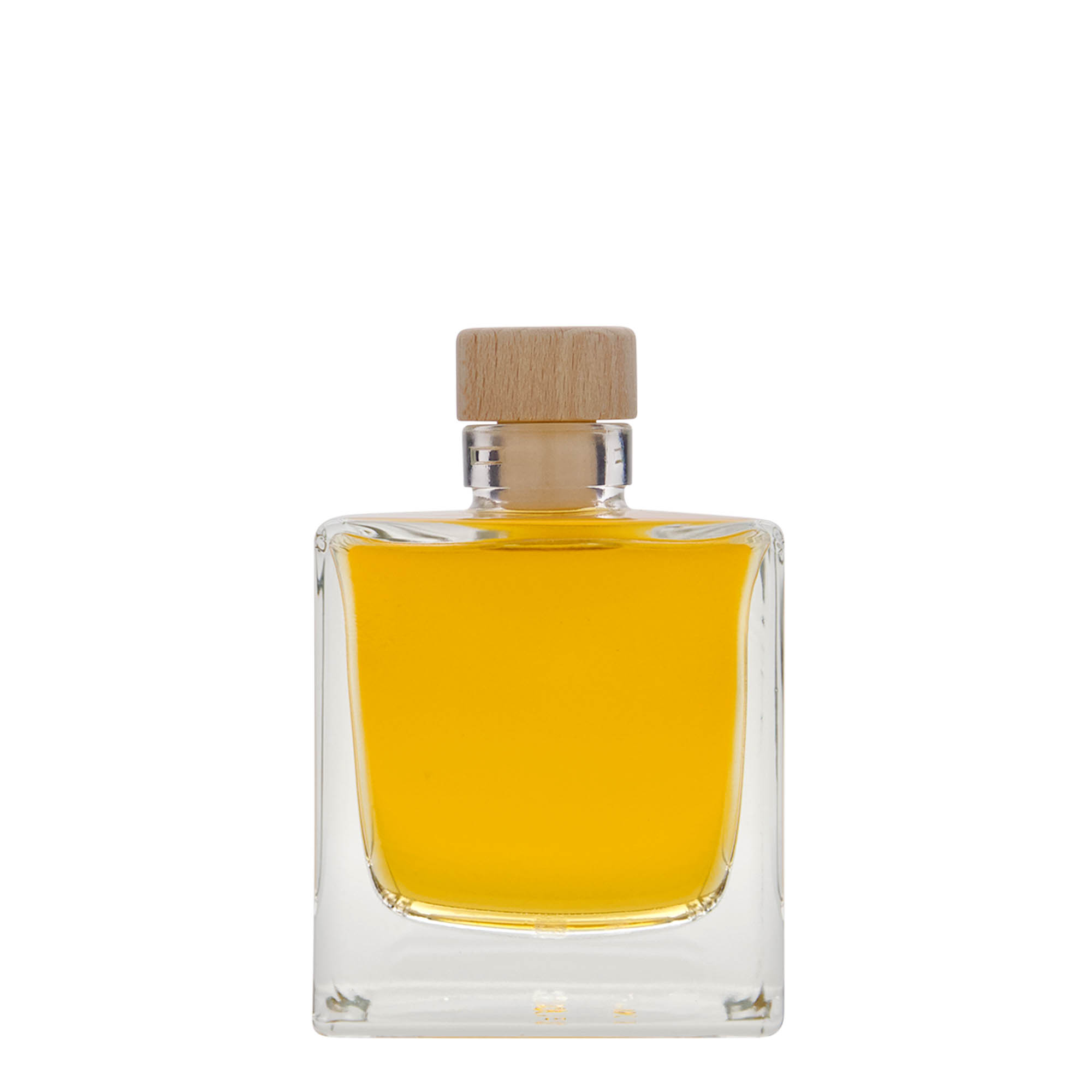 200 ml γυάλινο μπουκάλι «Cube», τετράγωνο, στόμιο: φελλός