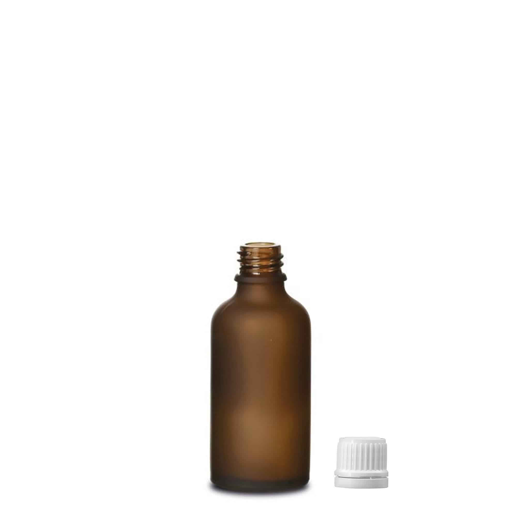 50ml φαρμακευτικό μπουκάλι, γυαλί, καφέ ματ, στόμιο: DIN 18
