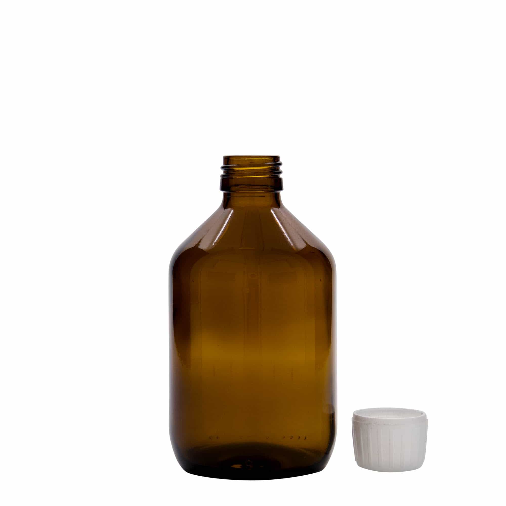 300 ml φιαλίδιο ιατρικής, καφέ, γυαλί, στόμιο: PP 28