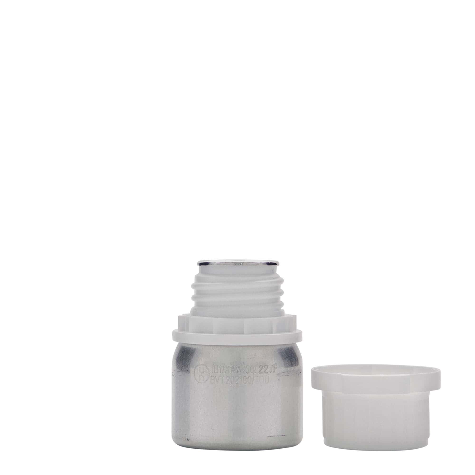 50 ml αλουμινένιο μπουκάλι, μέταλλο, ασημί, στόμιο: DIN 32
