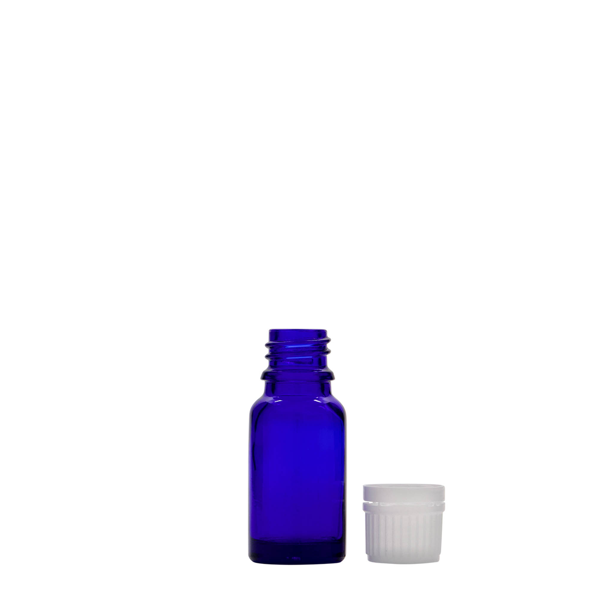 10 ml φιαλίδιο φαρμάκου, γυαλί, βασιλικό μπλε, στόμιο: DIN 18
