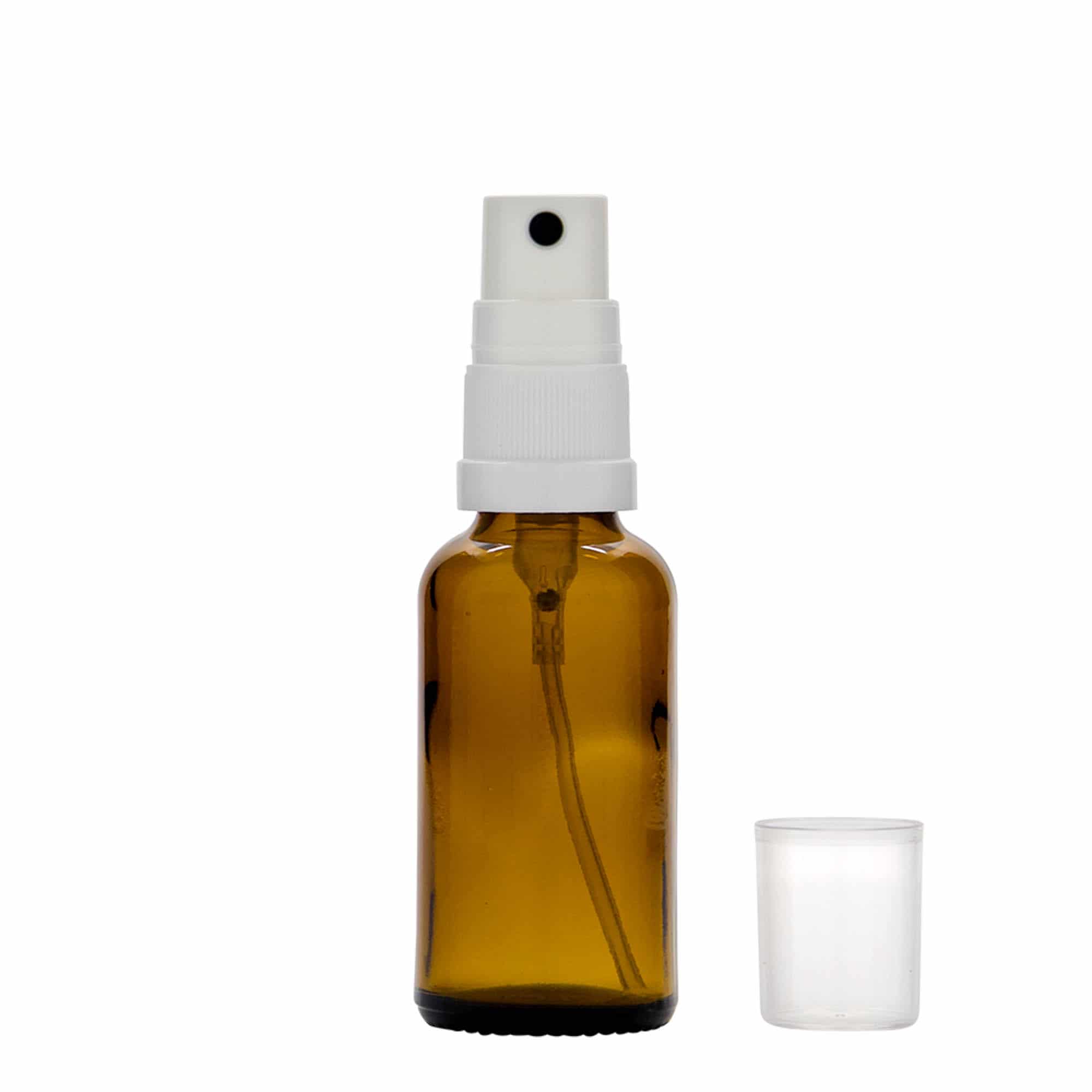 30 ml φιαλίδιο ψεκασμού φαρμάκου, γυάλινο, καφέ, στόμιο: DIN 18