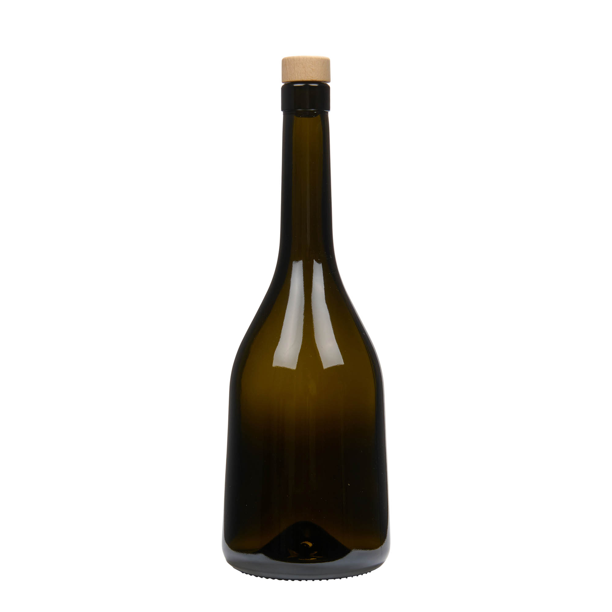 750 ml γυάλινο μπουκάλι 'Rustica', παλαιωμένο πράσινο, στόμιο: φελλός