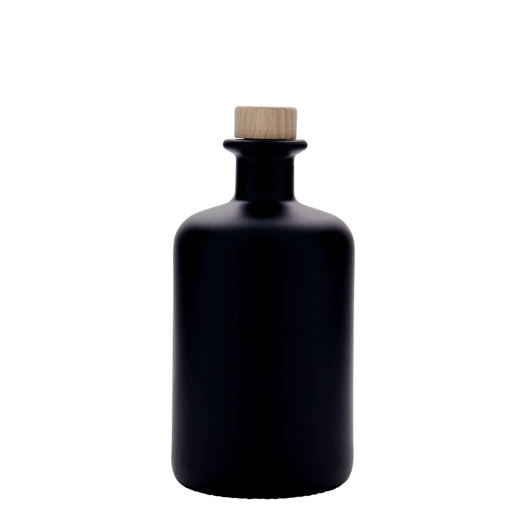 500 ml γυάλινο μπουκάλι φαρμακοποιού, μαύρο, στόμιο: φελλός