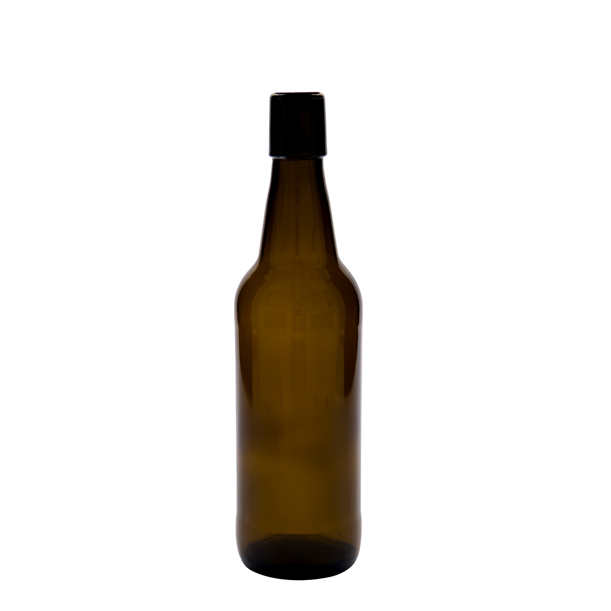 500 ml μπουκάλι μπύρας, γυαλί, καφέ, στόμιο: κούμπωμα με αγκράφα