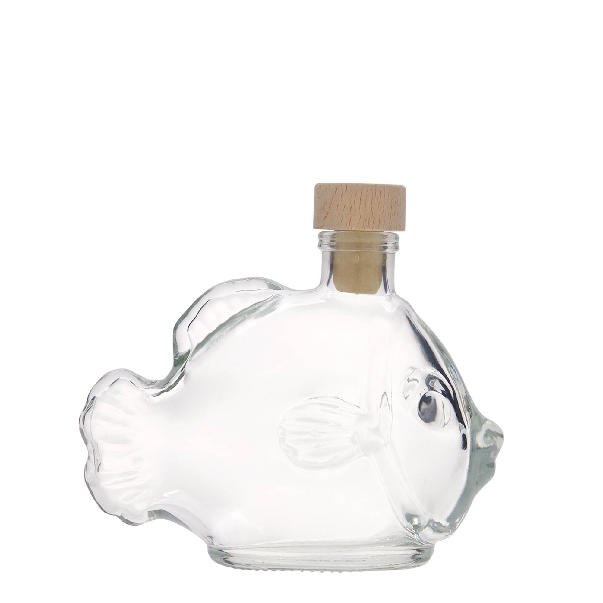 200 ml γυάλινο μπουκάλι 'Ψάρι', στόμιο: φελλός