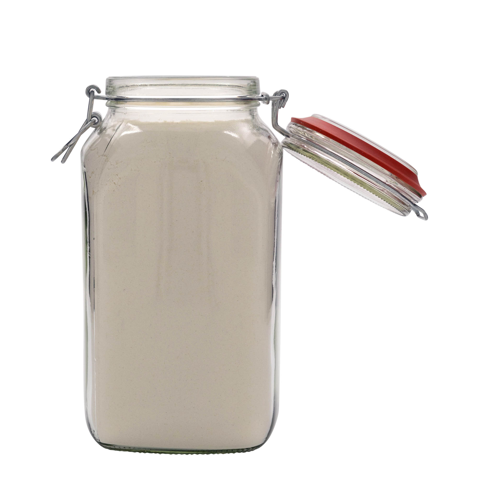 2.590 ml γυάλινο βάζο με σύρμα, τετράγωνο, στόμιο: κλείσιμο με σύρμα