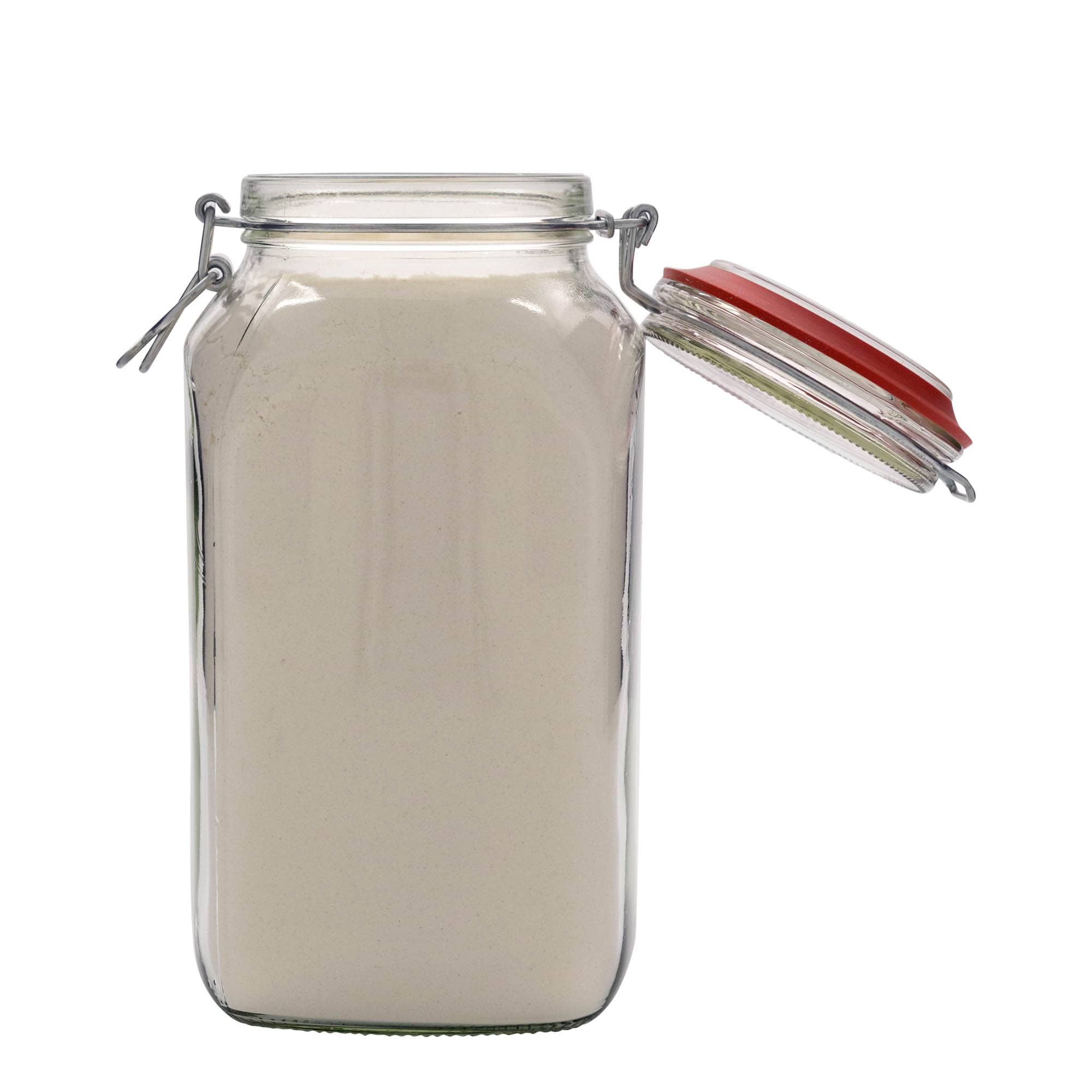 2.590 ml γυάλινο βάζο με σύρμα, τετράγωνο, στόμιο: κλείσιμο με σύρμα