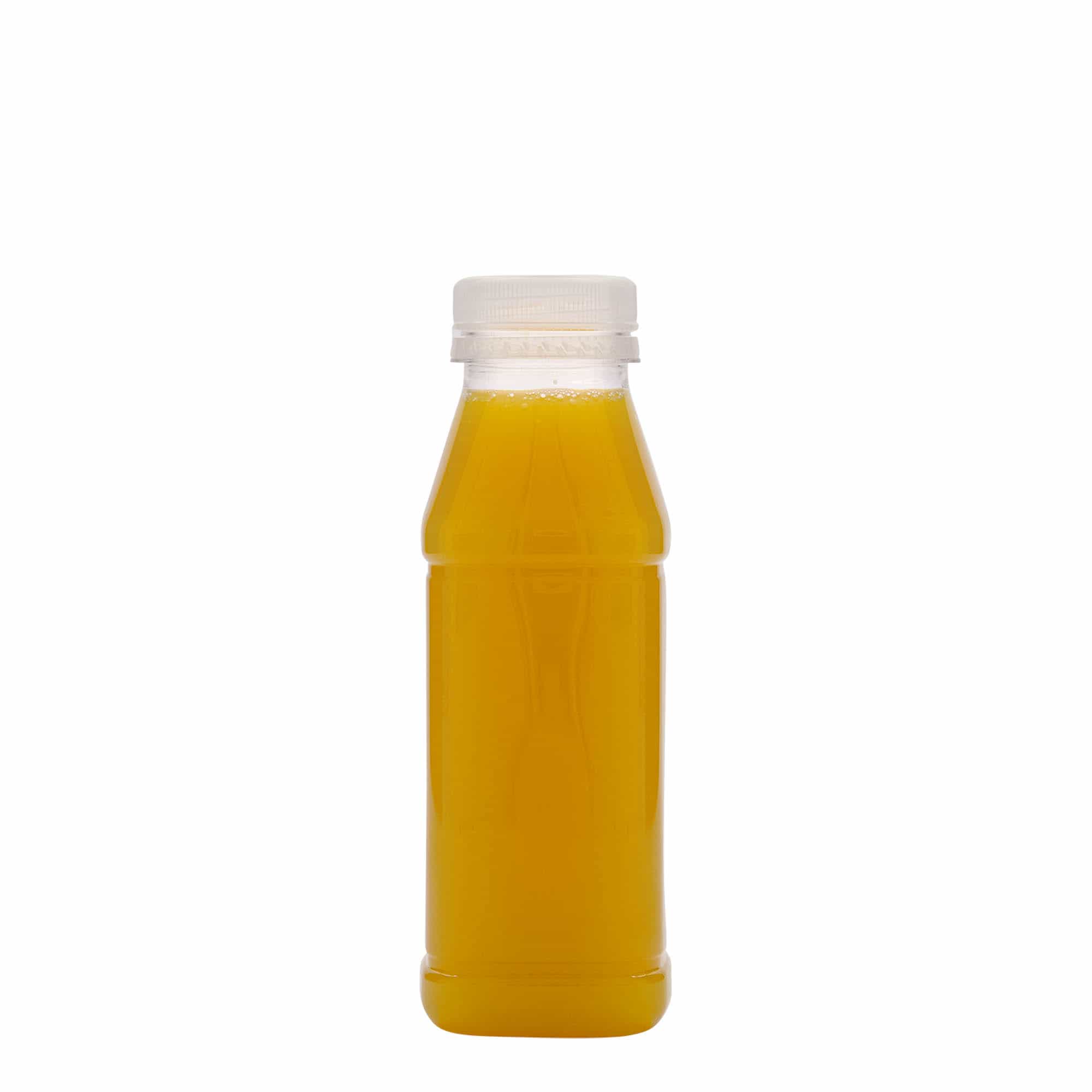330 ml μπουκάλι PET 'Milk and Juice Carré', τετράγωνο, πλαστικό, στόμιο: 38 mm