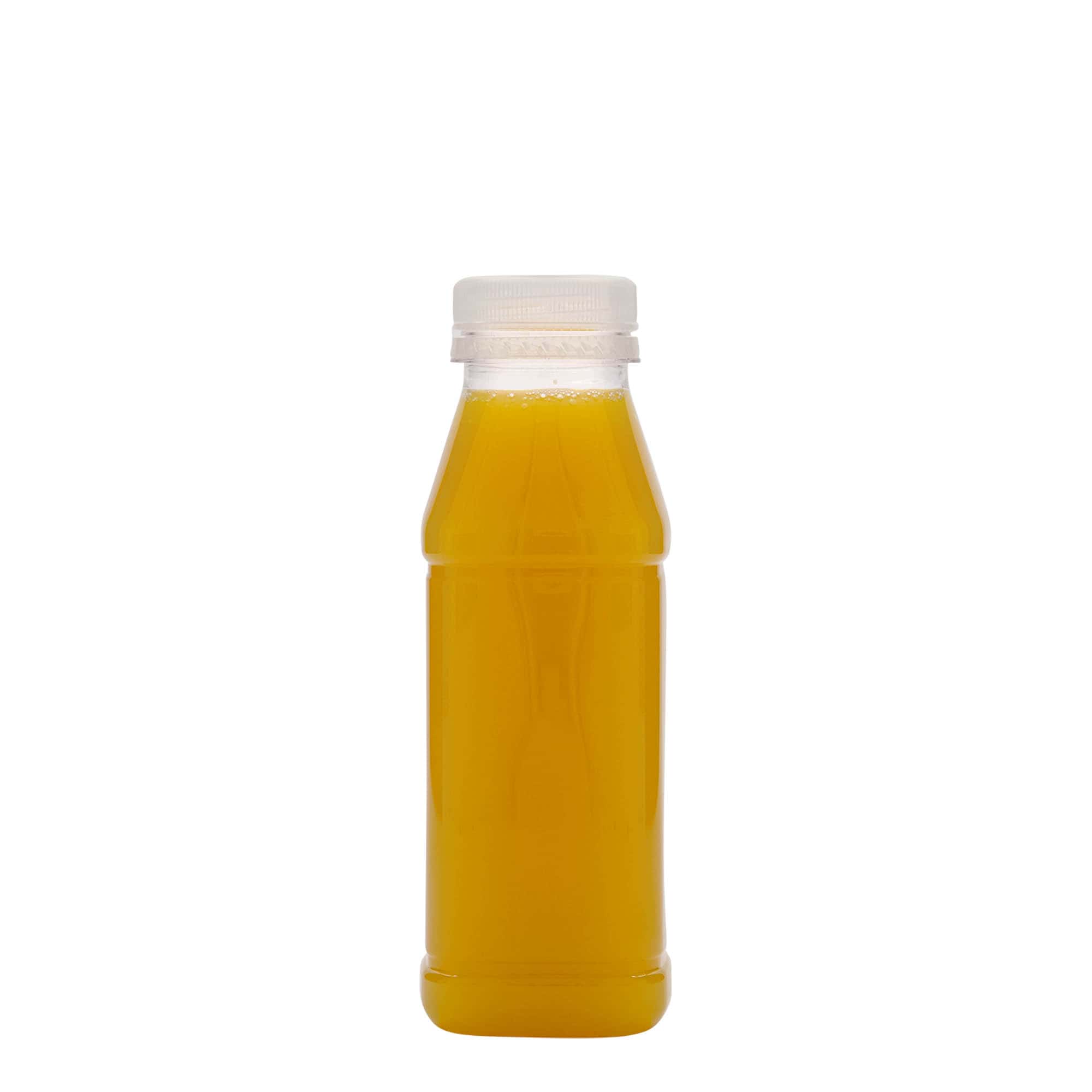 330 ml μπουκάλι PET 'Milk and Juice Carré', τετράγωνο, πλαστικό, στόμιο: 38 mm