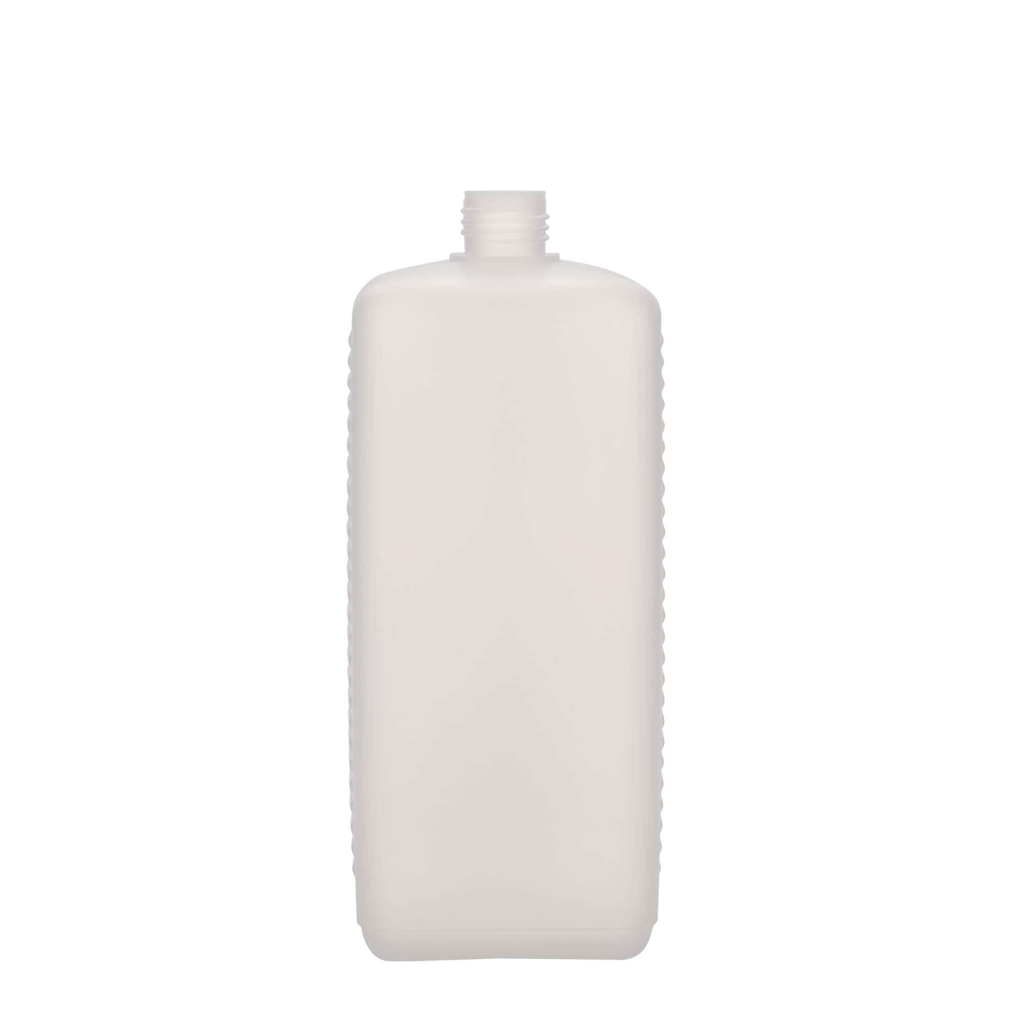 1.000 ml κανιστερόφιαλη, ορθογώνια, πλαστικό HDPE, φυσικό, στόμιο: DIN 25 EPE