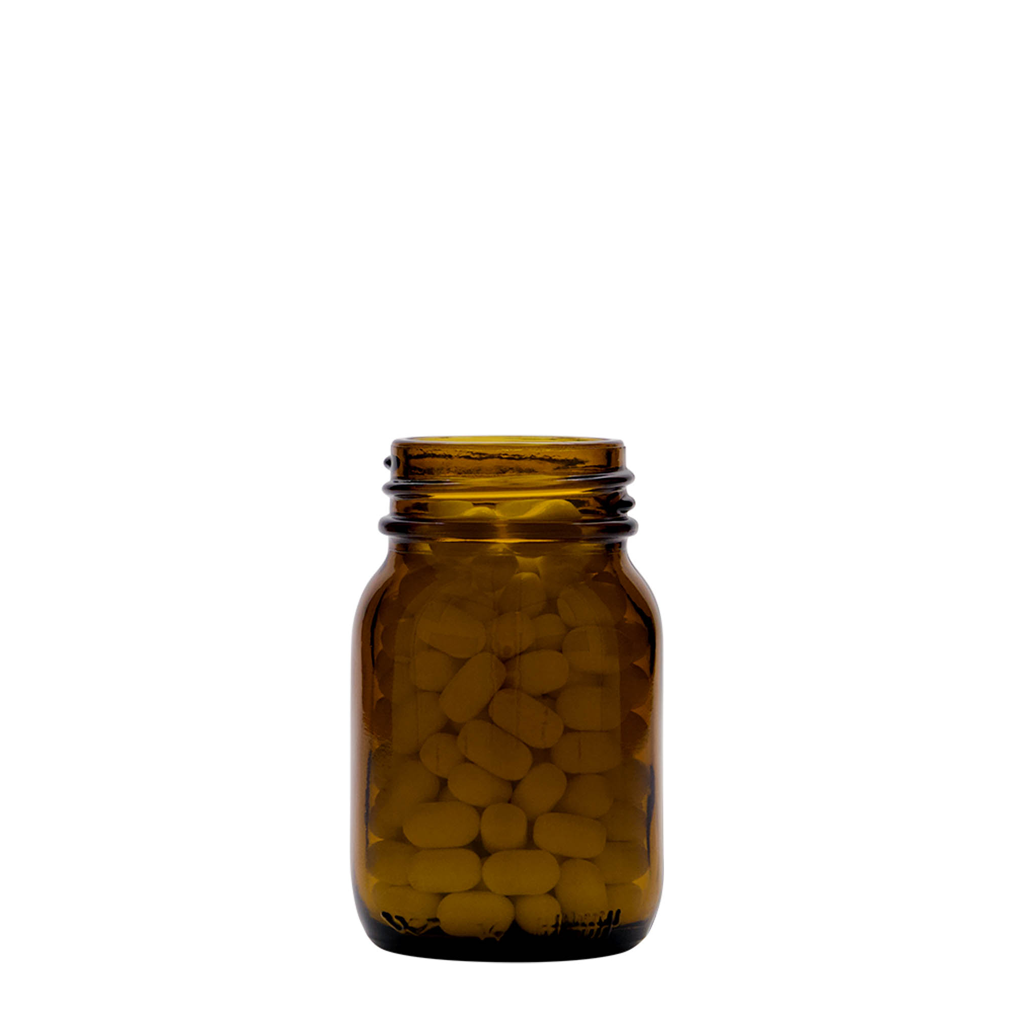 75 ml γυάλινο βάζο με φαρδύ λαιμό, καφέ, στόμιο: DIN 40