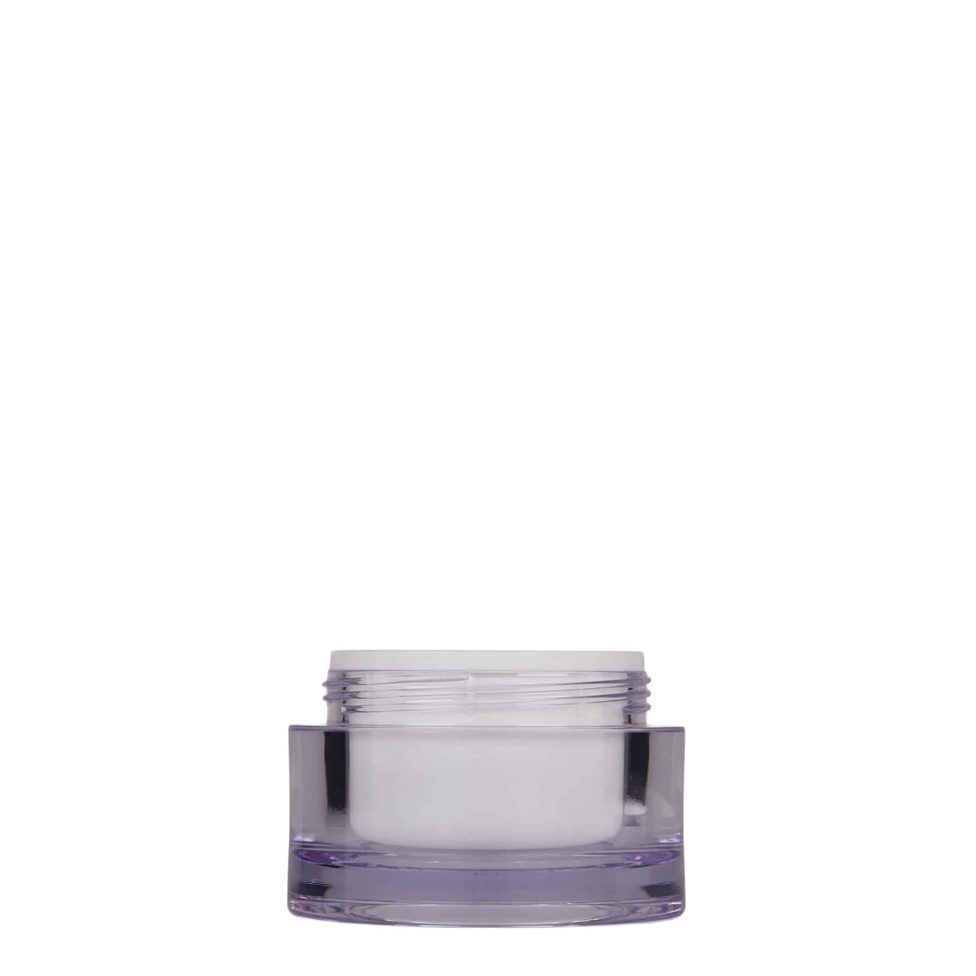 Βάζο για καλλυντικά 50 ml, πλαστικό SAN, λευκό, στόμιο: βιδωτό πώμα