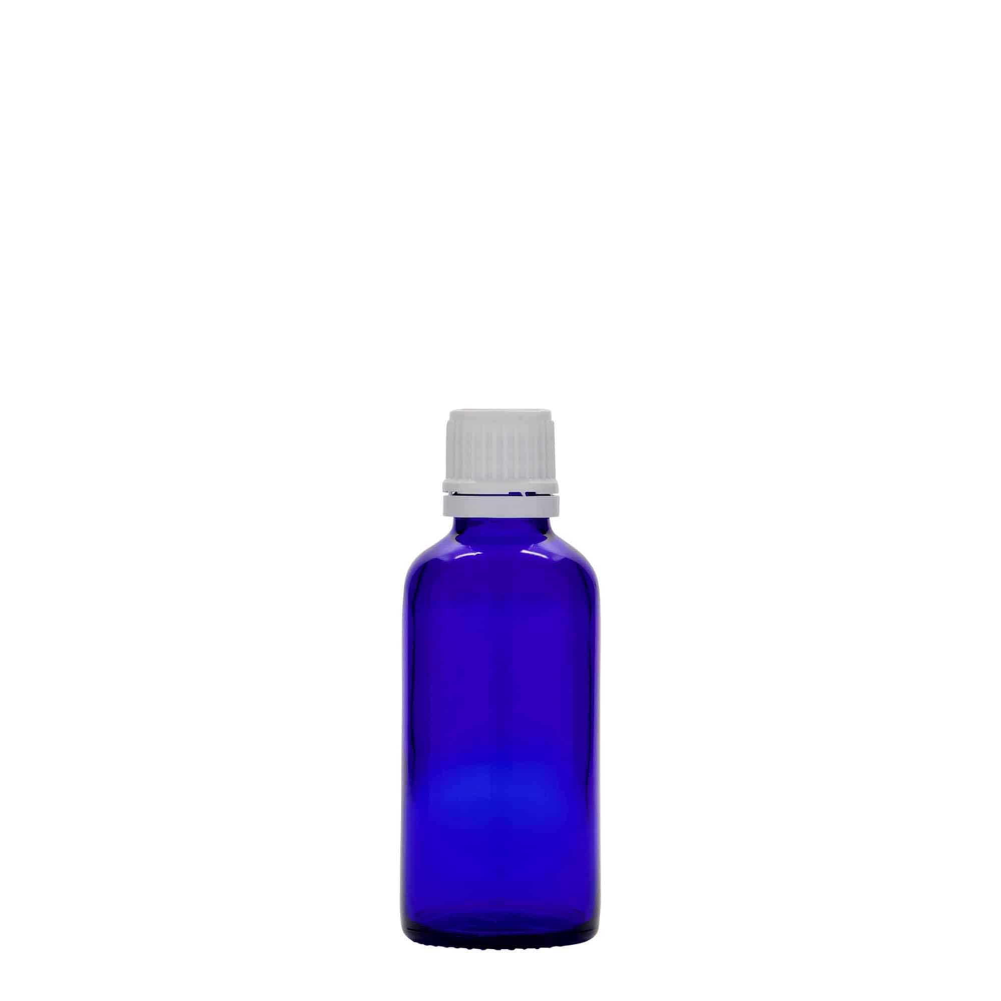 50 ml φιαλίδιο φαρμάκου, γυαλί, βασιλικό μπλε, στόμιο: DIN 18