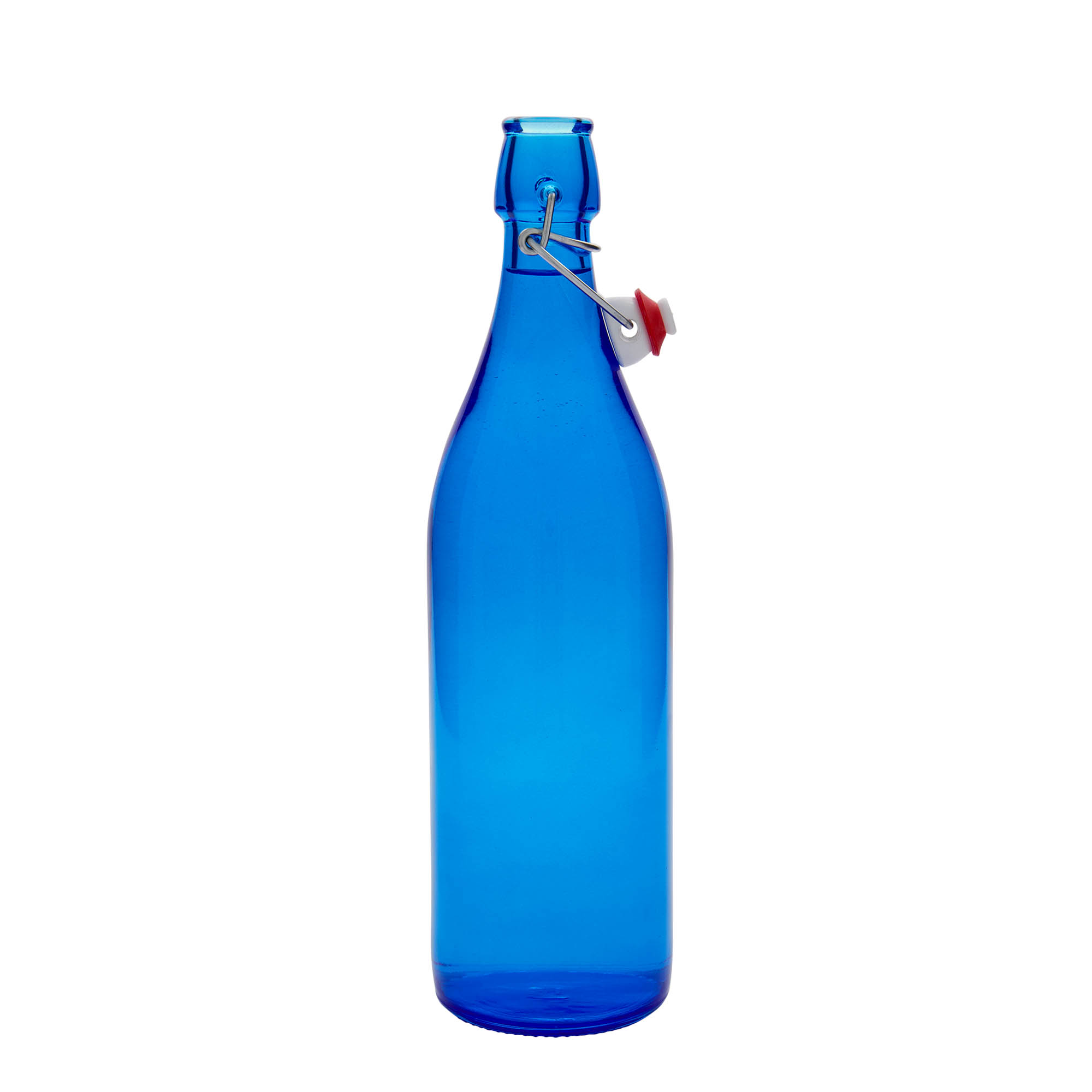 1.000 ml γυάλινο μπουκάλι 'Giara', μπλε, στόμιο: κλείσιμο με μπρούγκελ