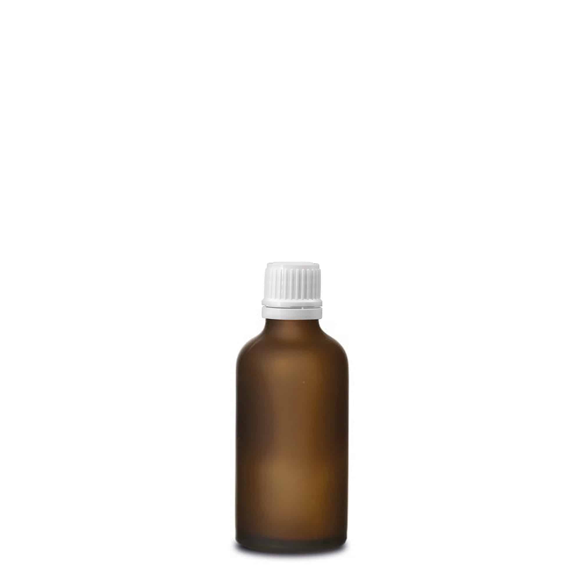 50ml φαρμακευτικό μπουκάλι, γυαλί, καφέ ματ, στόμιο: DIN 18