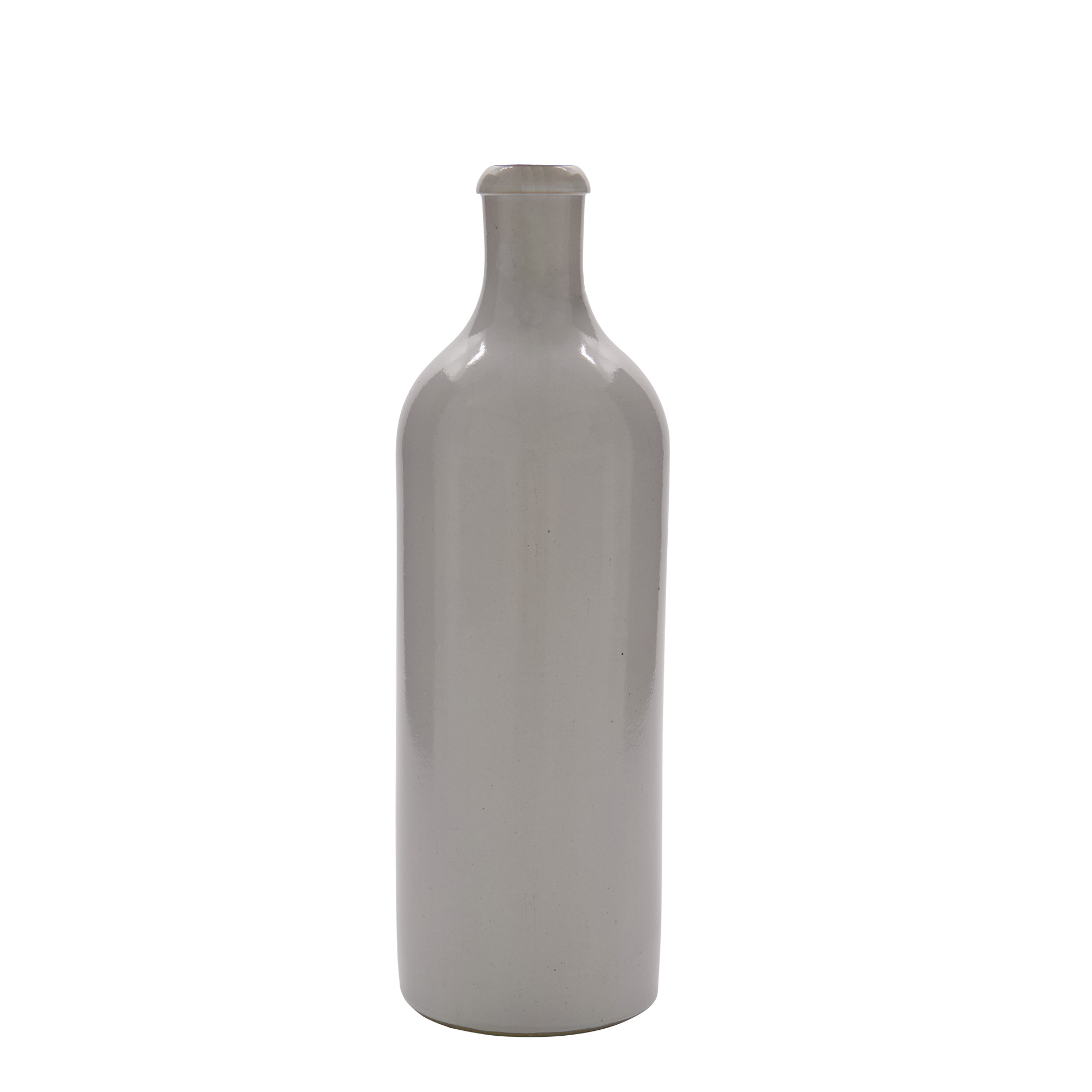 750 ml πιθάρι από πέτρινο σκεύος, λευκό, στόμιο: κλείσιμο με μεταλλικό κρίκο