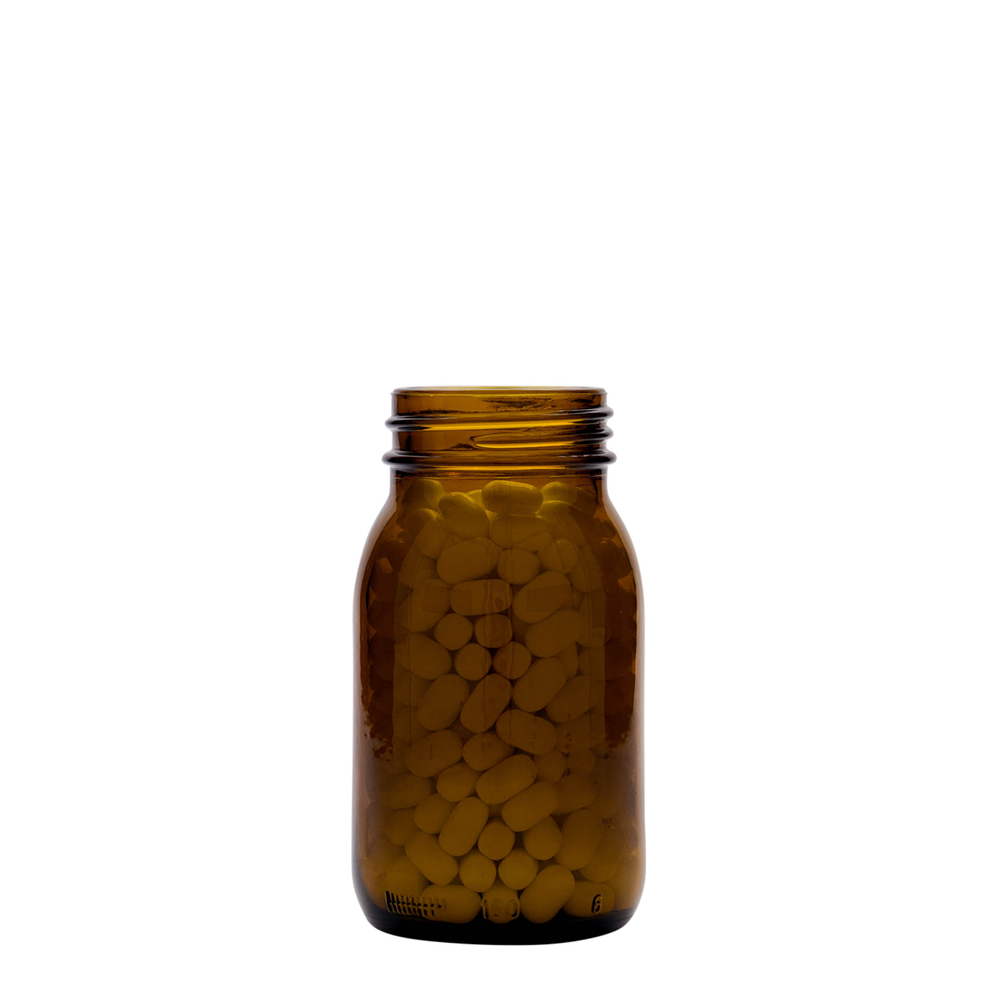 150 ml γυάλινο βάζο με φαρδύ λαιμό, καφέ, στόμιο: DIN 45