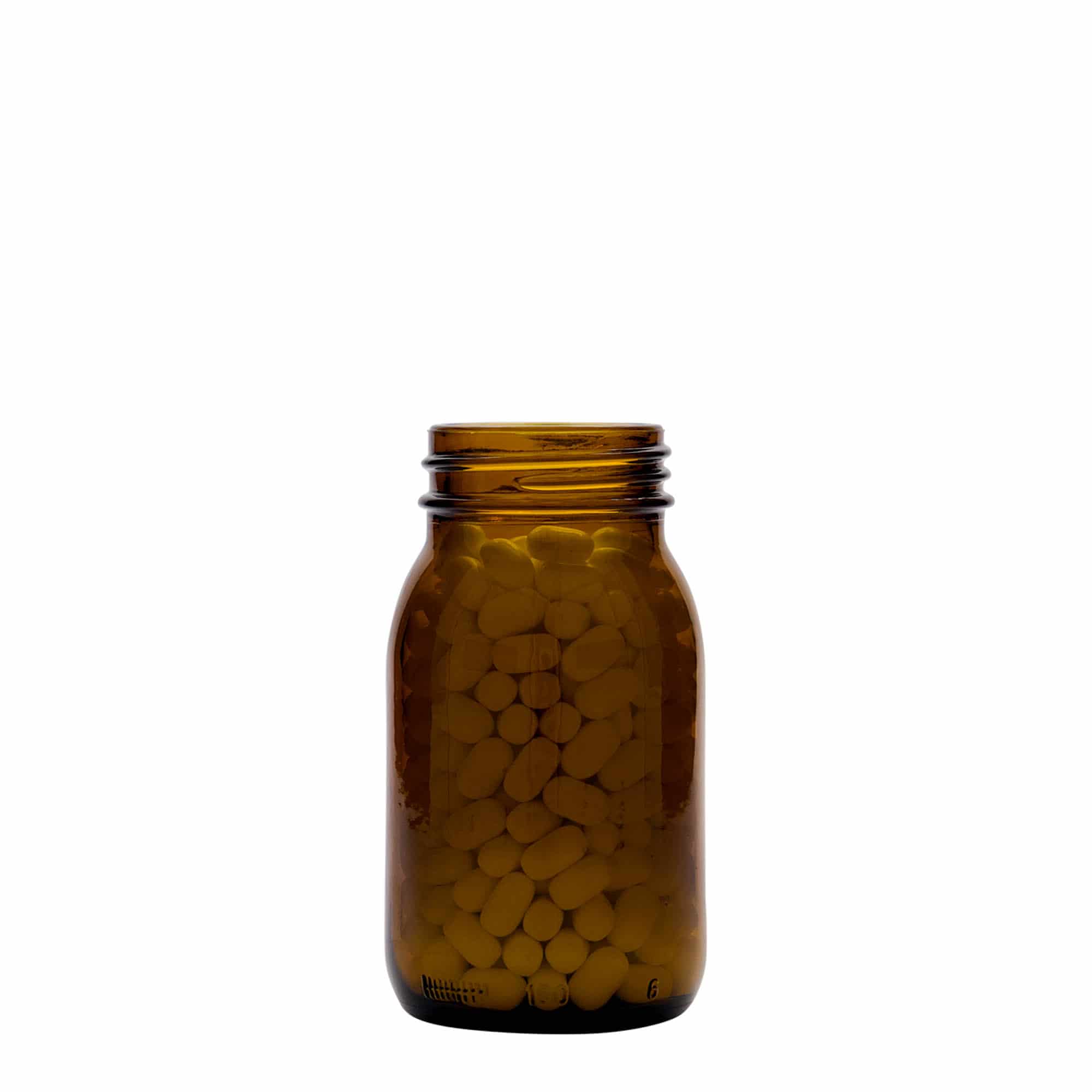 150 ml γυάλινο βάζο με φαρδύ λαιμό, καφέ, στόμιο: DIN 45